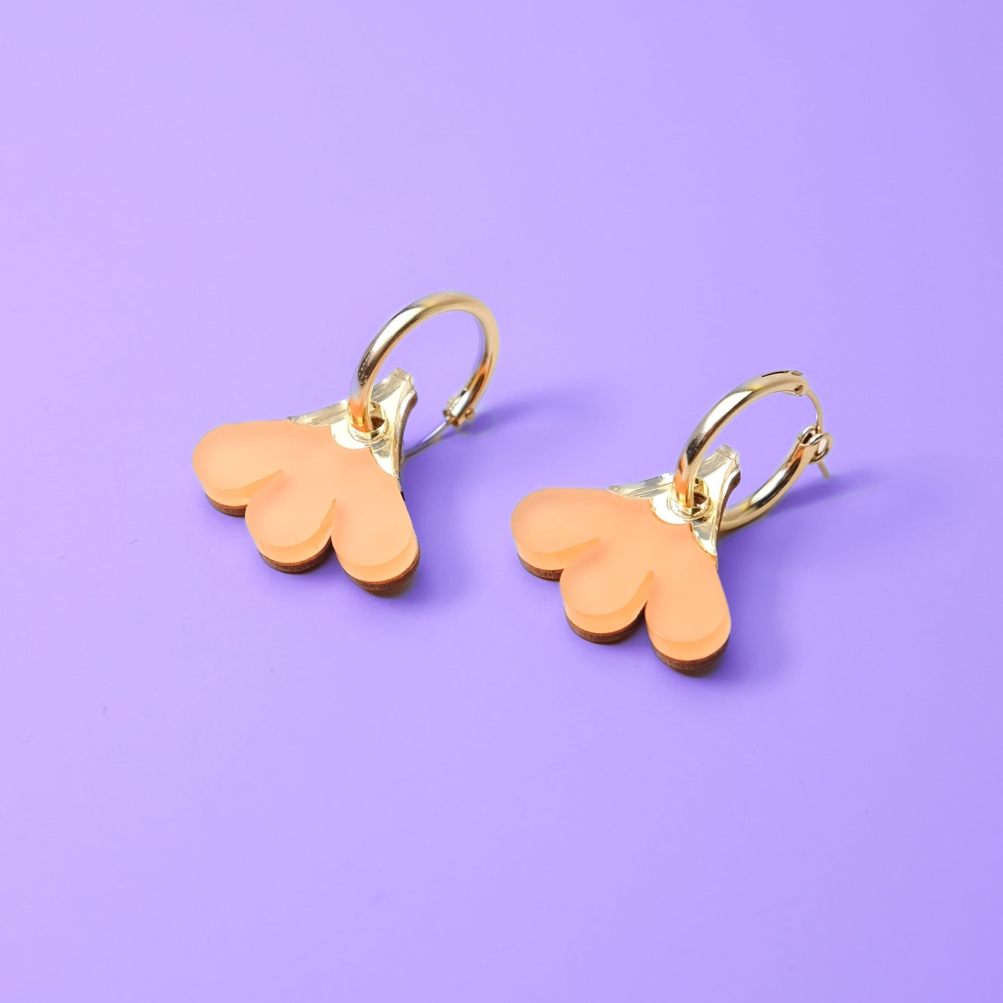 Cute and dainty Baby daisy gold-filled hoop earrings #color_orange
