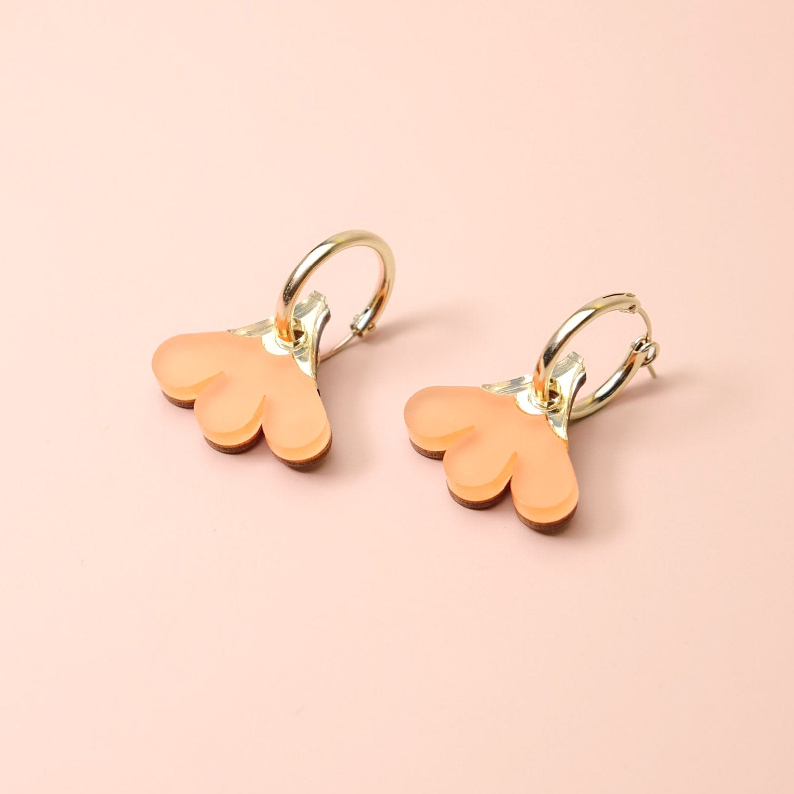 Baby daisy gold-filled hoop earring charms #color_orange