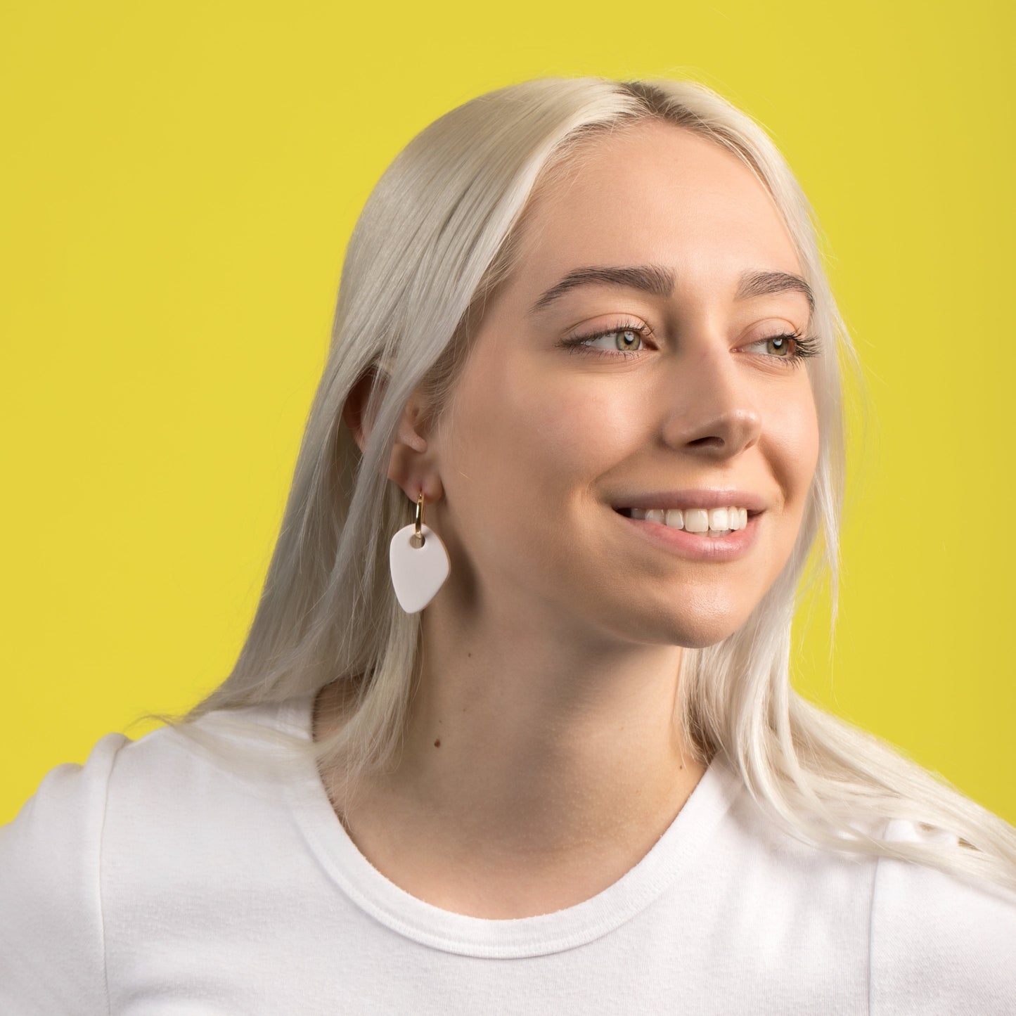 Organic shapes, artistic inspired, lightweight, dangly Calder inspired hoop earrings Calder #color_white