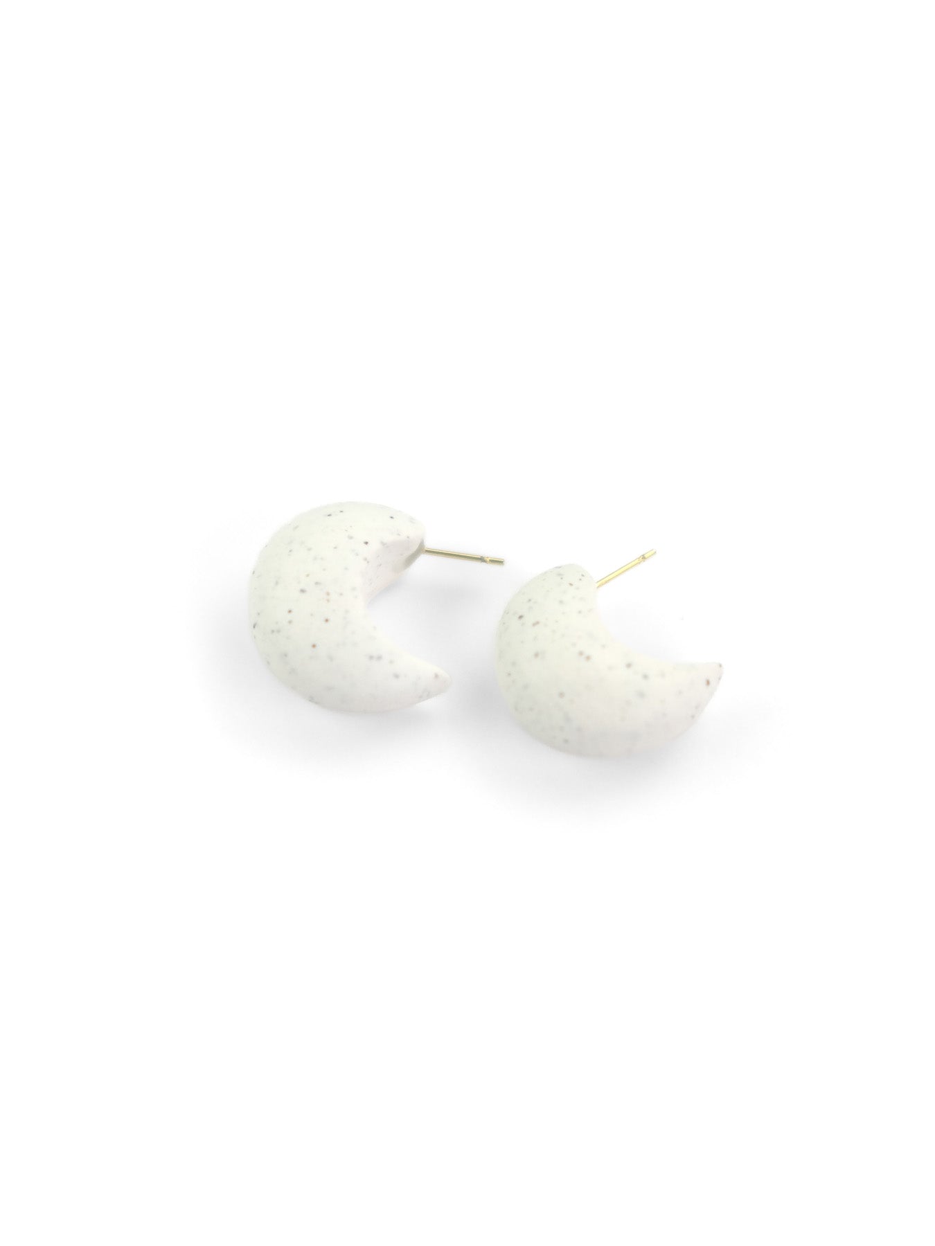 Minimal moon-shaped studs, chunky yet lightweight for comfy all-day wear #color_granite-white