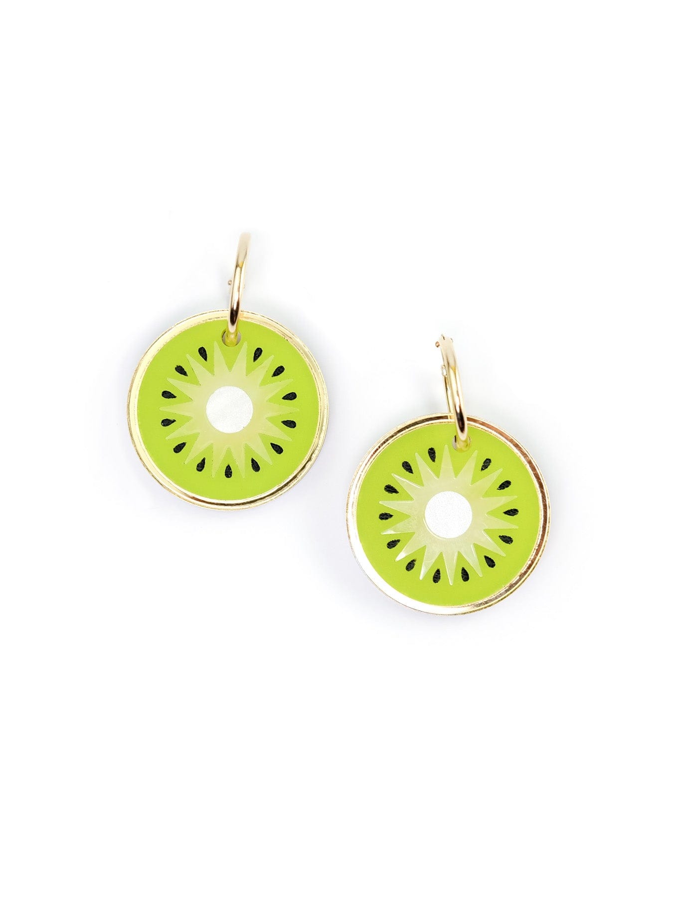 Kiwi dangly hoop earrings – By Chavelli