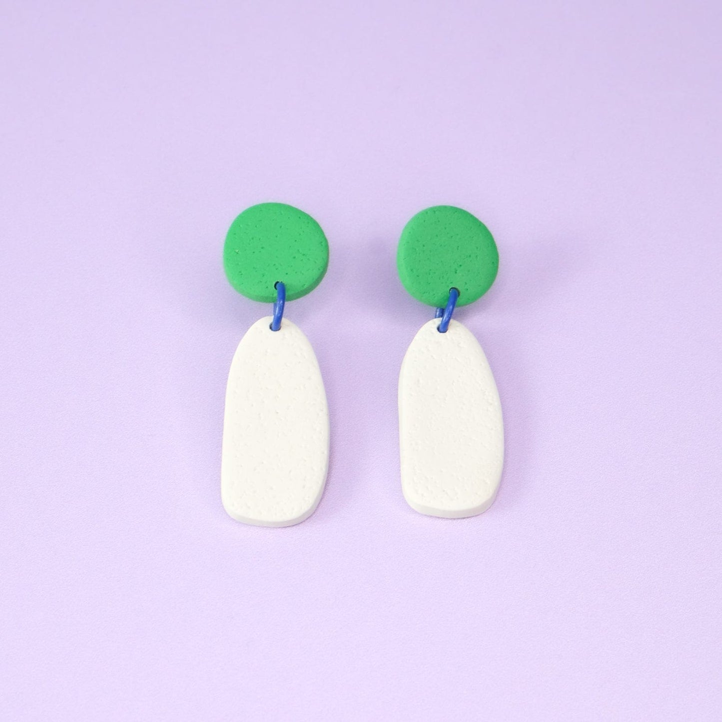 Artsy Miro inspired lightweight dangly earrings #color_white