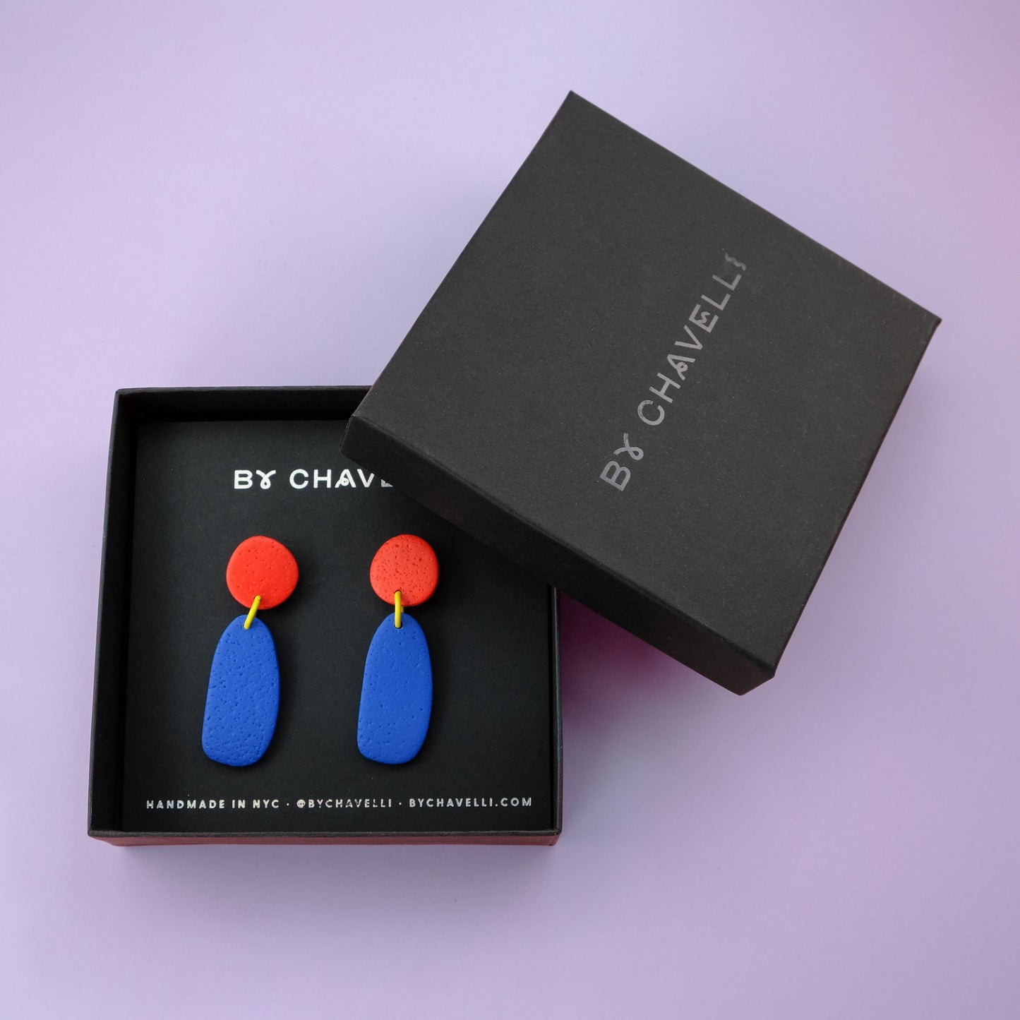 Artsy Miro inspired lightweight dangly earrings #color_blue