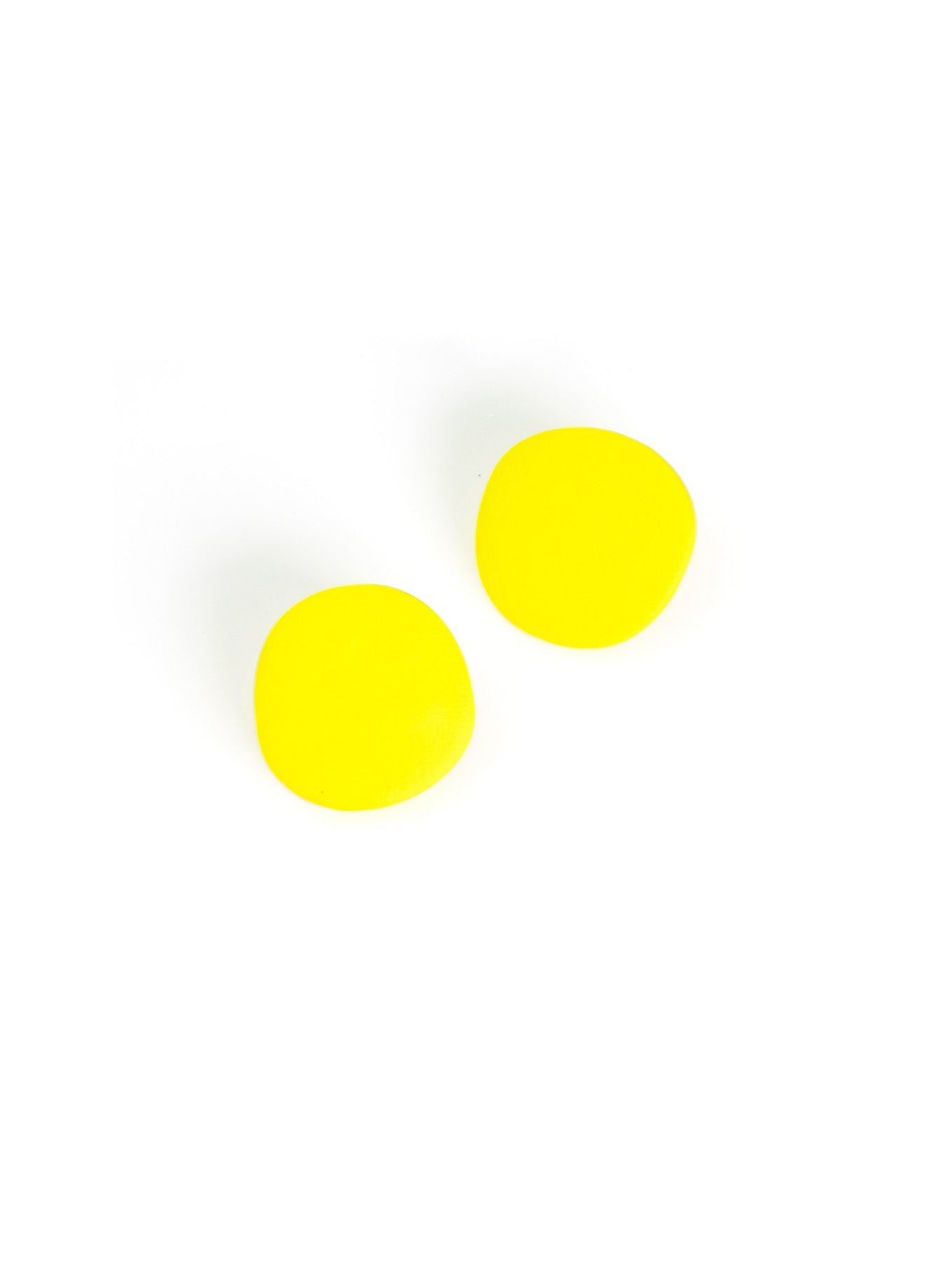 Bold pebble-shaped stud earrings in punchy sunshine yellow with a smooth matte finish #color_yellow