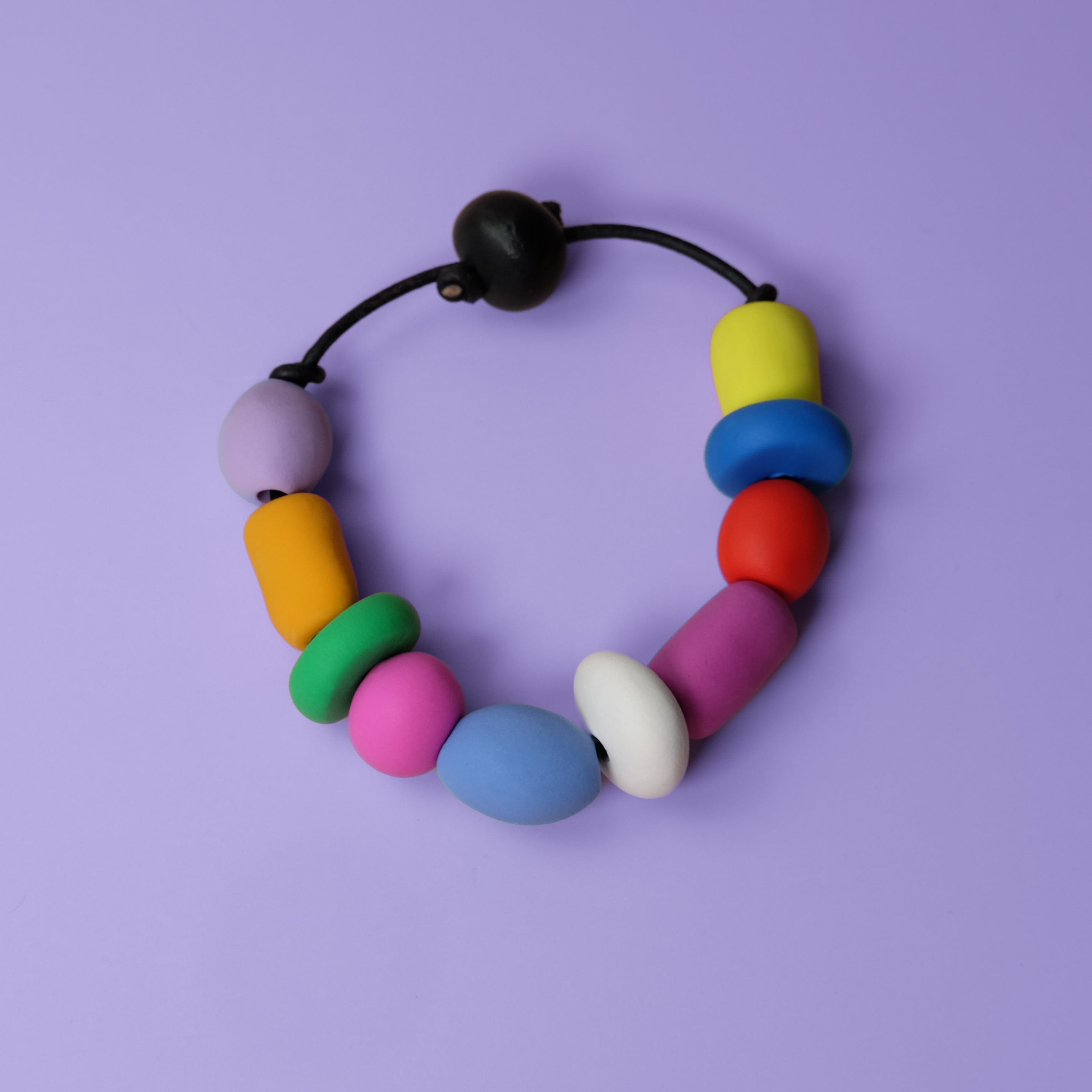 Hand-made mixed beaded bracelet with multi-colored colorful chunky beads!