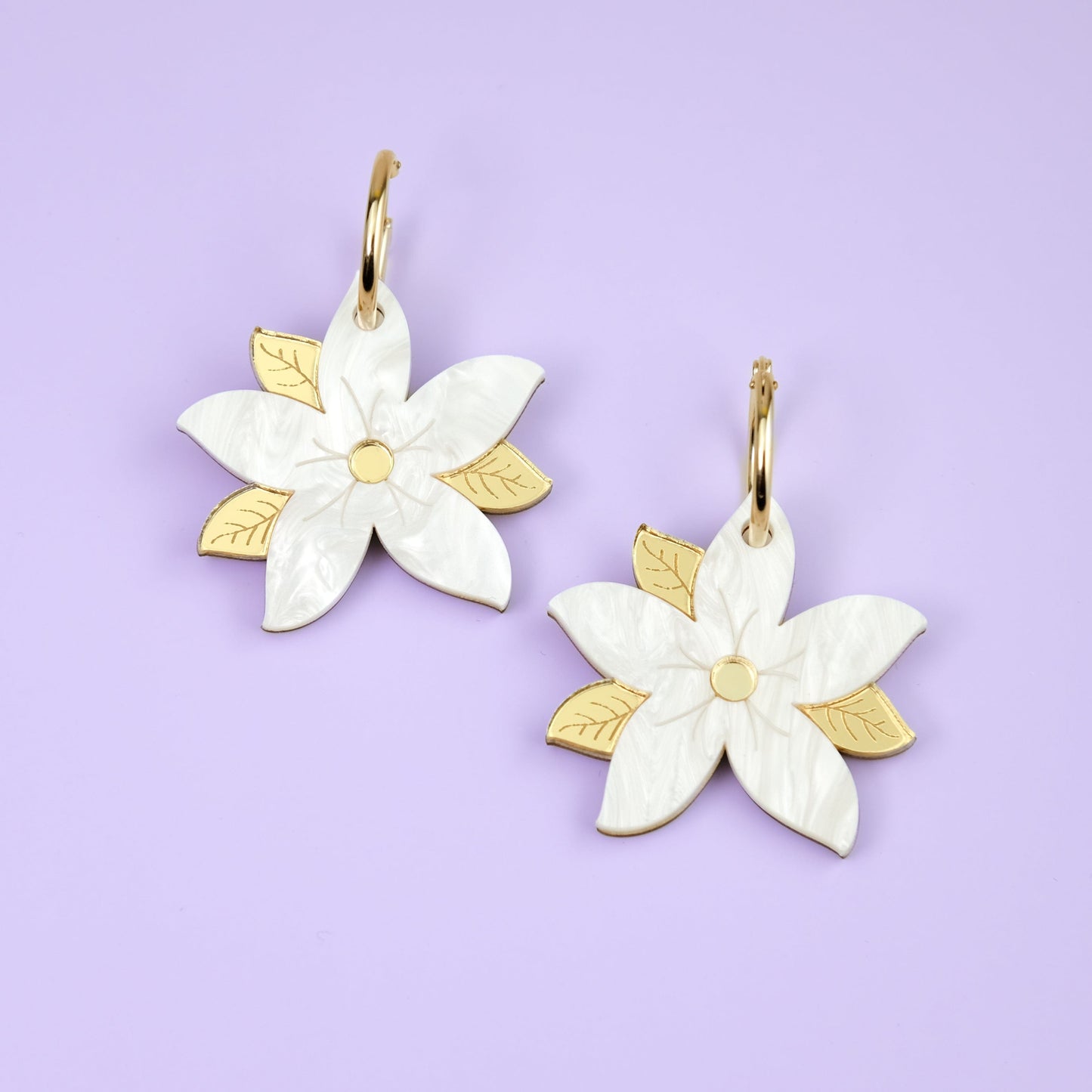 Sampaguita gold-filled hoop earrings