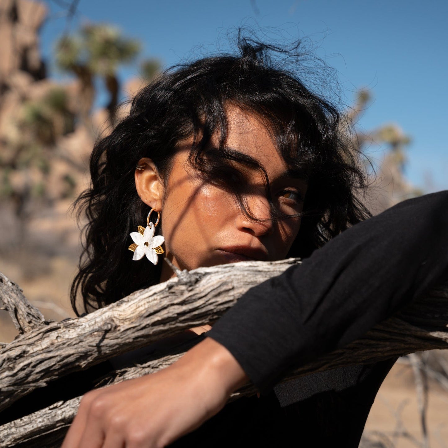 Sampaguita gold-filled hoop earrings