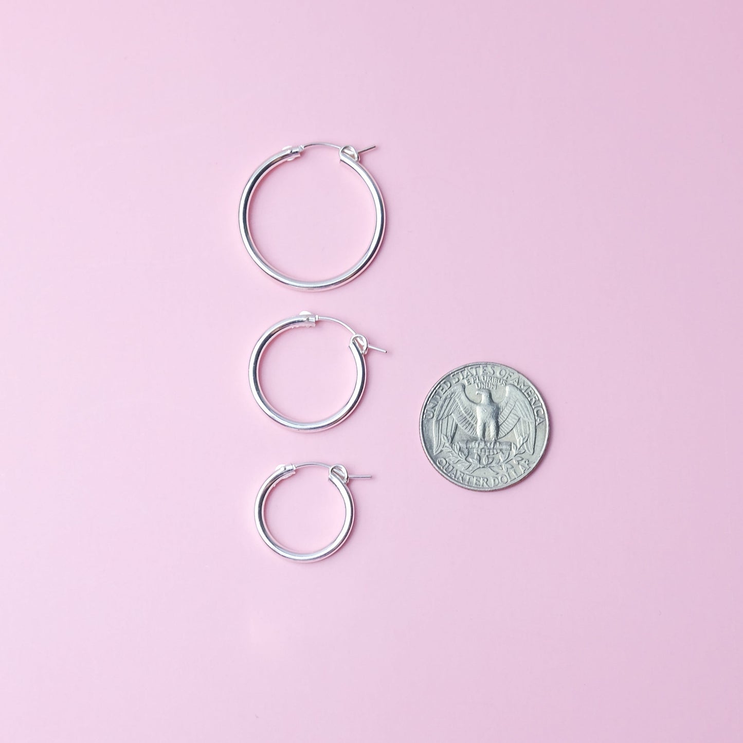 .925 Sterling Silver hoops