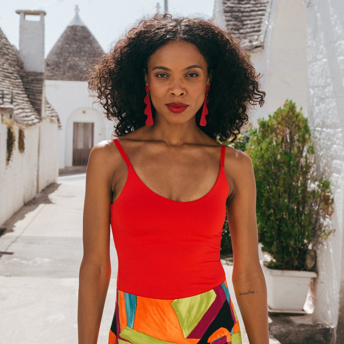 Funky and fabulous Red Wiggles statement earrings  #color_red