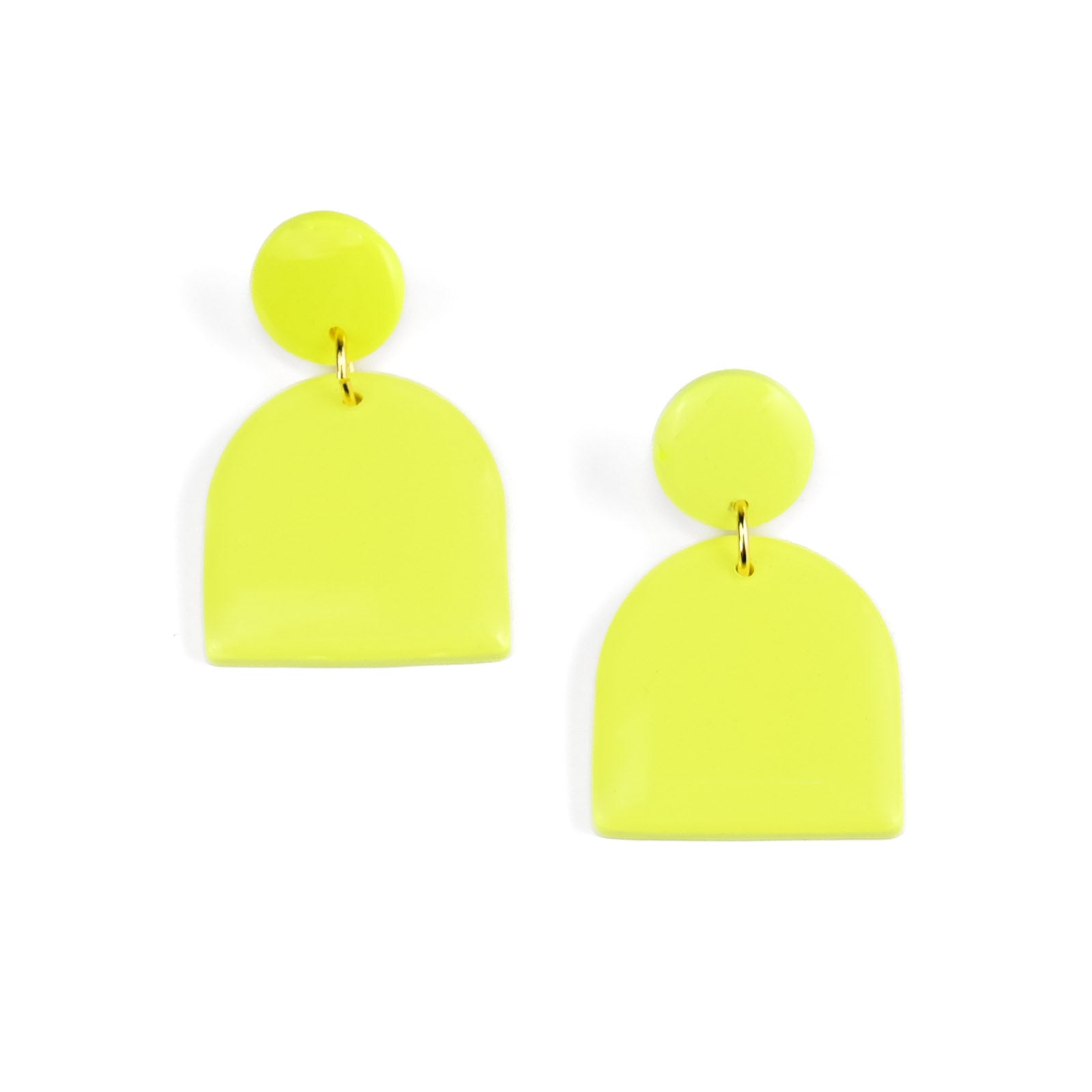 Alexa Domes dangly earrings in neon yellow #color_neon-yellow