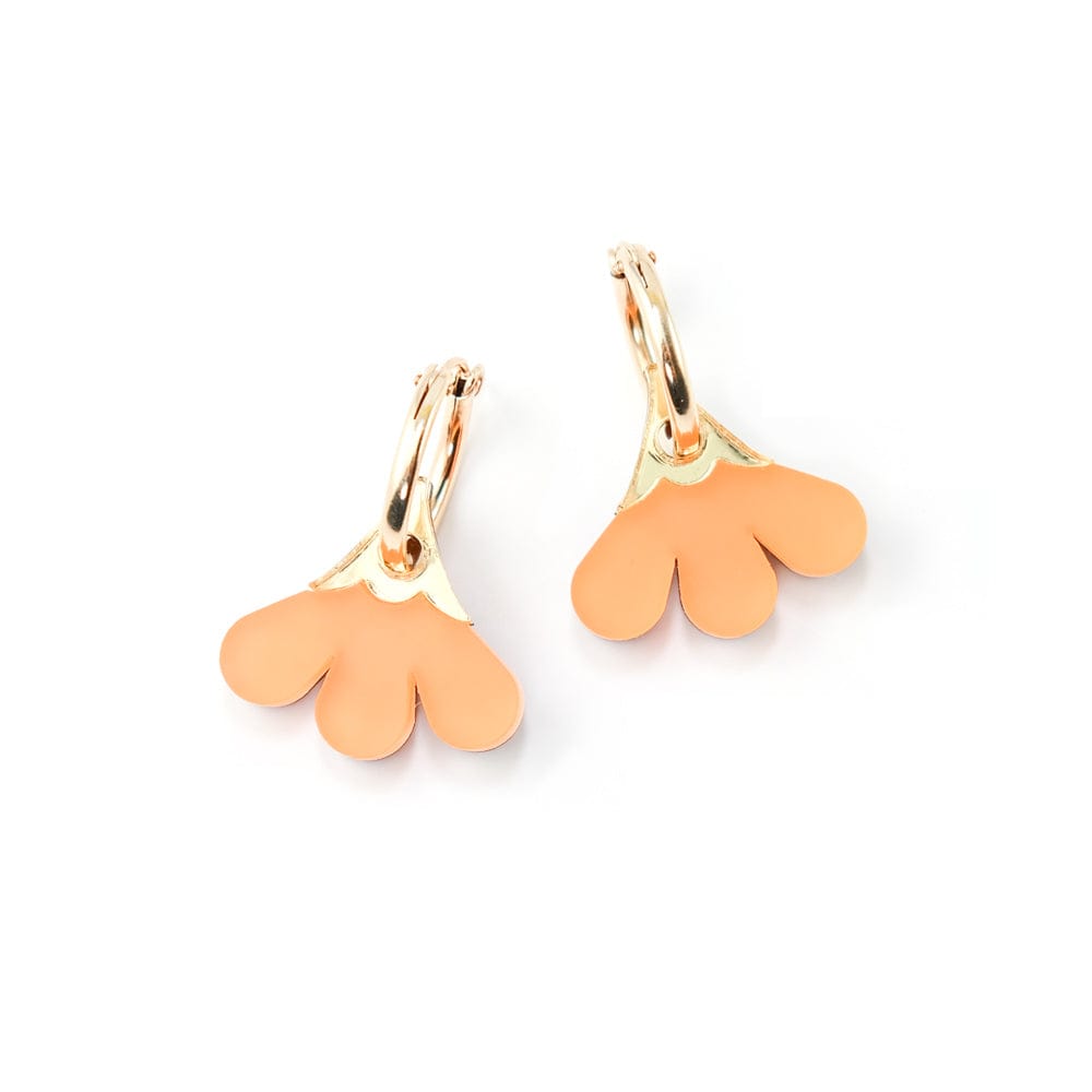 Baby daisy gold-filled hoop earring charms #color_orange