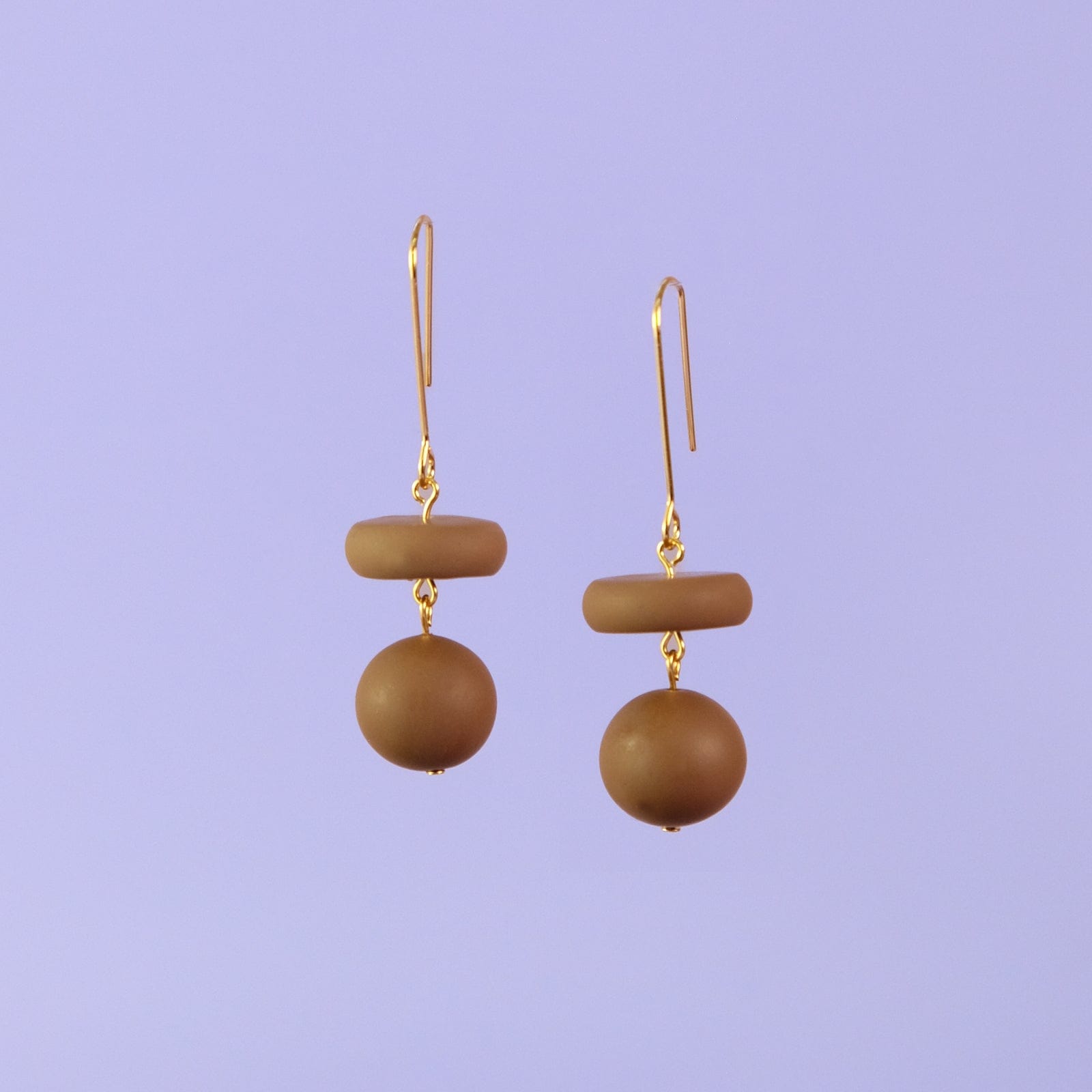 versatile, every day handmade bead dangle statement earrings #color_mocha