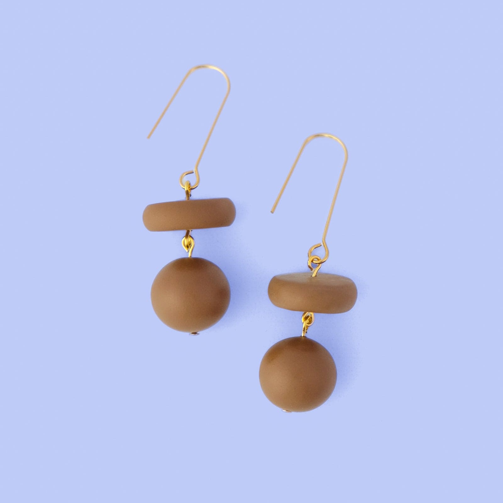 versatile, every day handmade bead dangle statement earrings #color_mocha