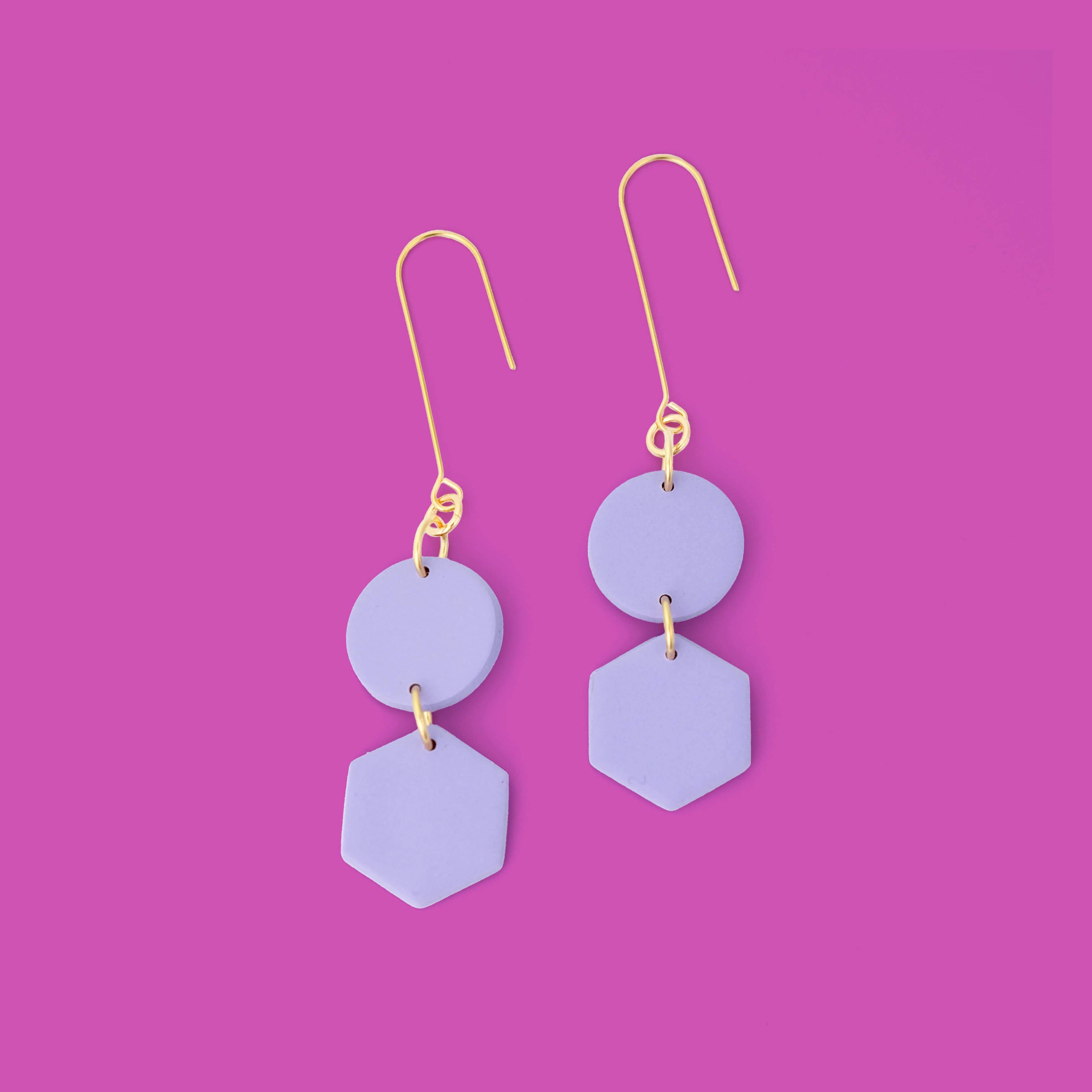 Belle Dangles dangly earrings in lavender #color_lavender
