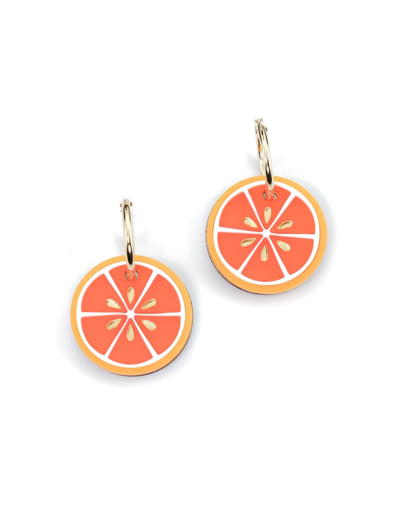 Blood Orange dangly hoop earrings