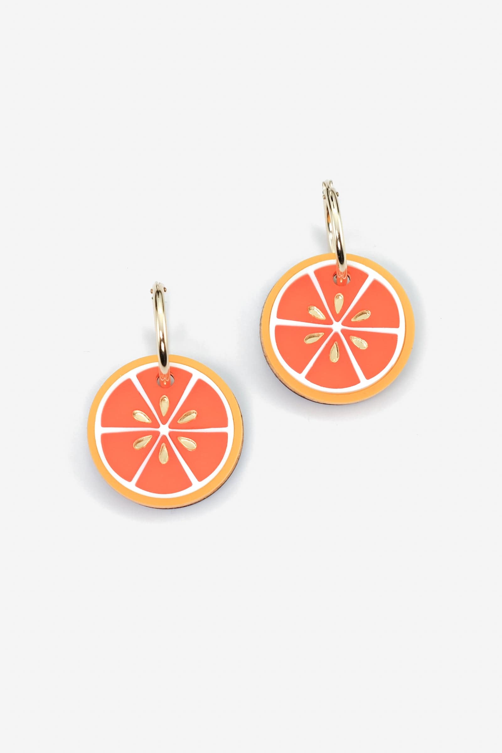 Blood Orange dangly hoop earrings