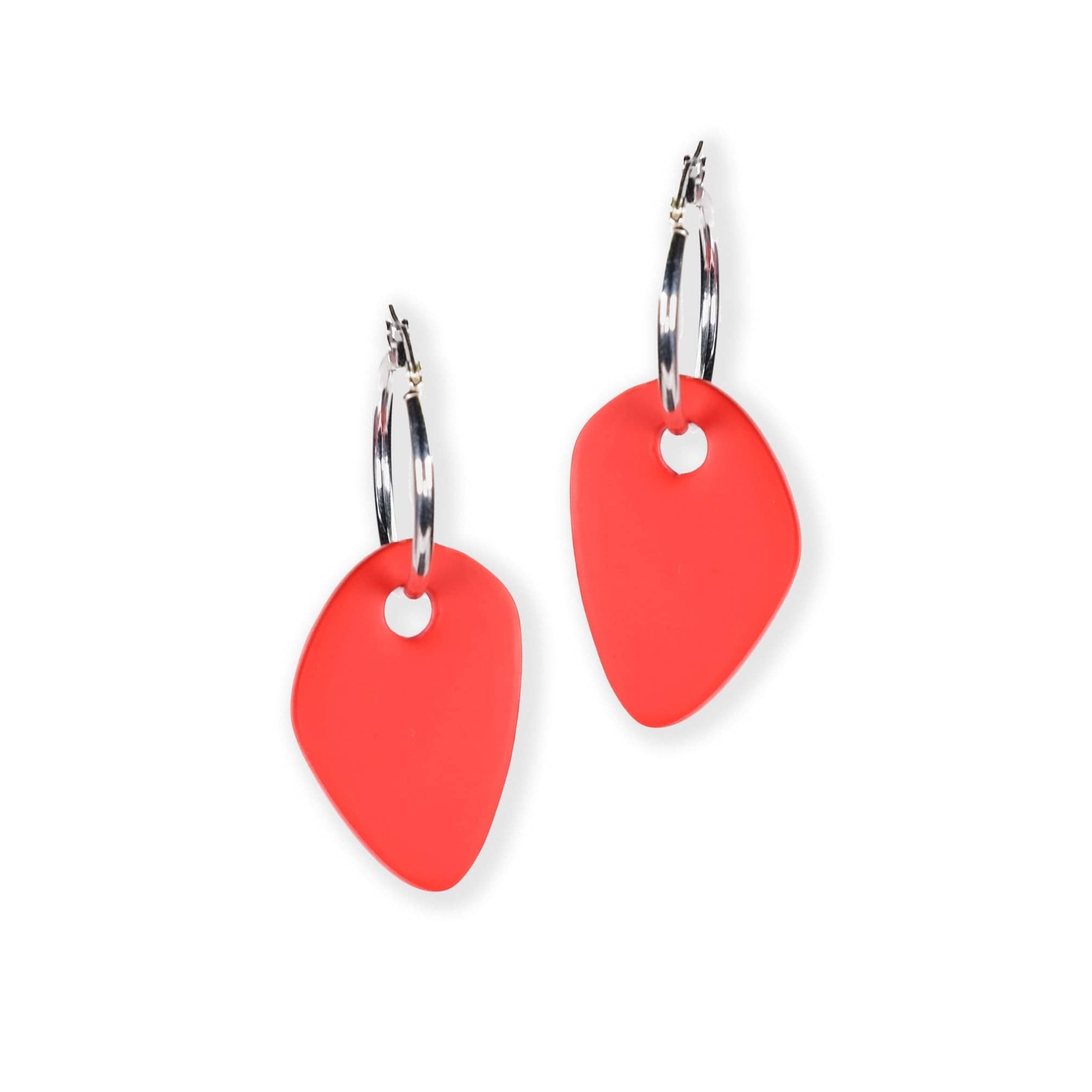Organic shapes, artistic inspired, lightweight, dangly Calder inspired hoop earrings Calder #color_red