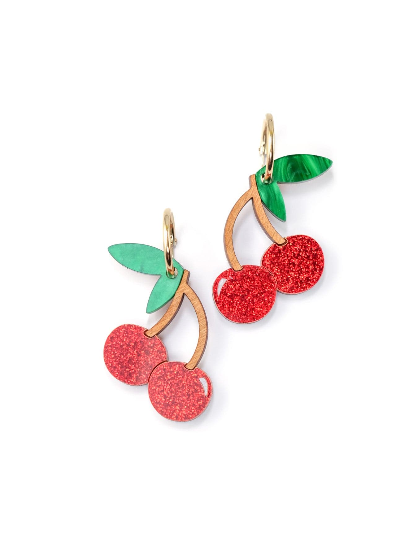 Cherry dangly hoop earrings
