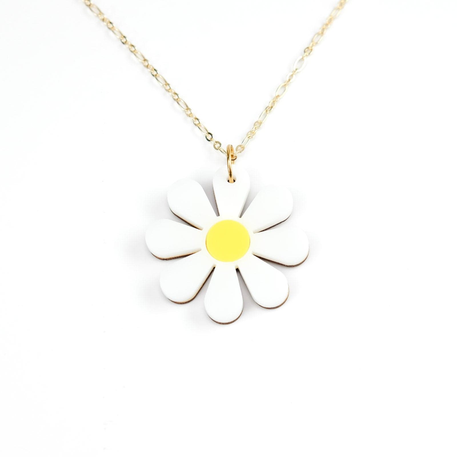 cute daisy pendant necklace #color_white