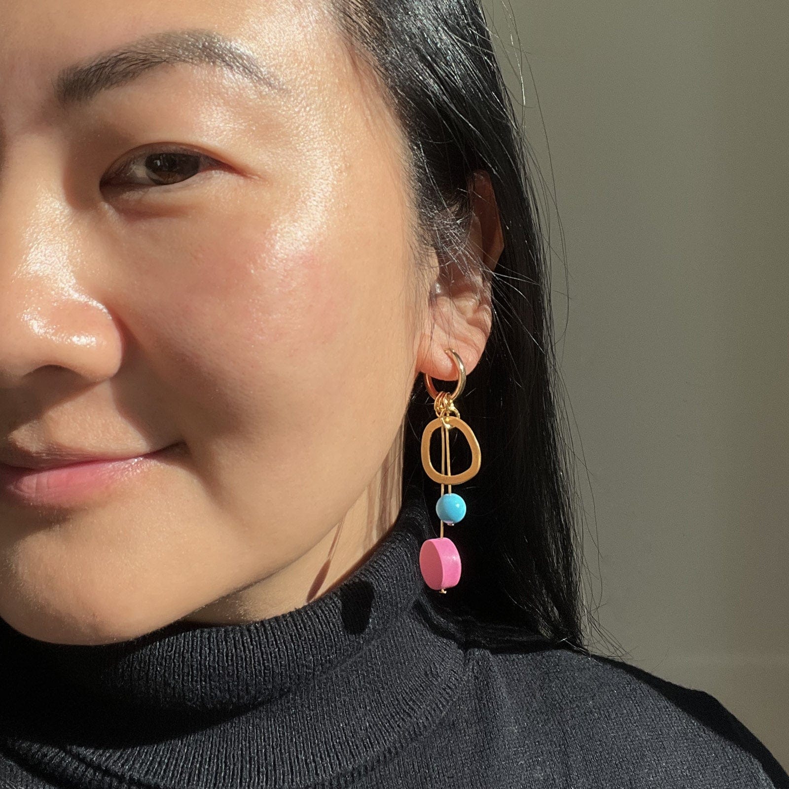 Freya charm hoop earrings