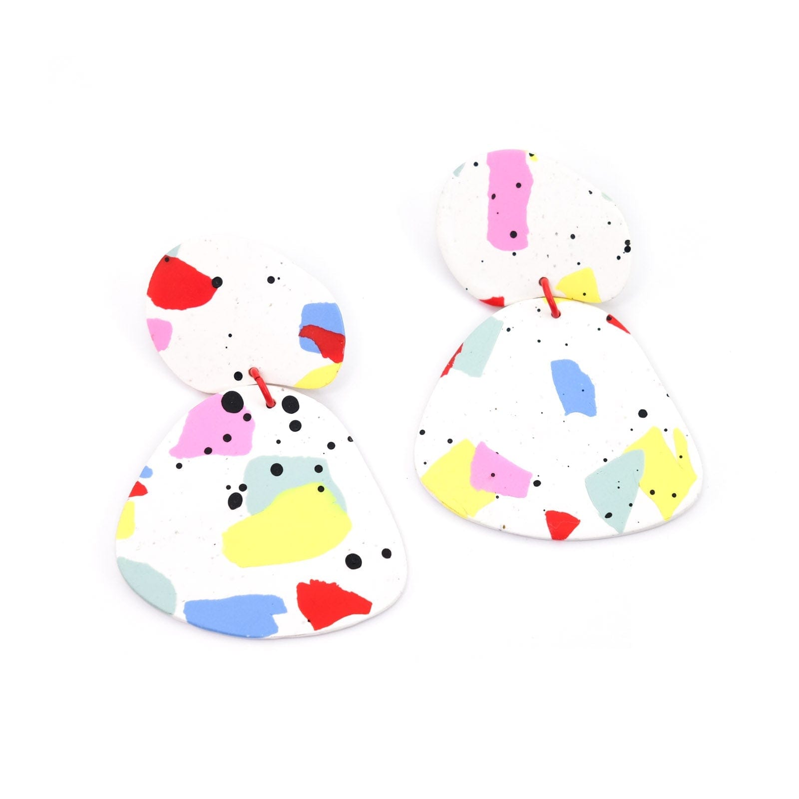 Gaia Statement Earrings in colorful paint splatter #color_paint-splatter