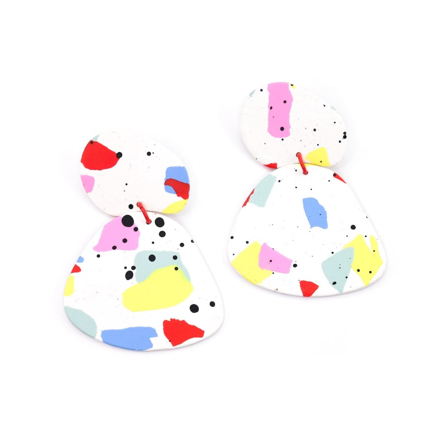 Gaia Statement Earrings in colorful paint splatter #color_paint-splatter