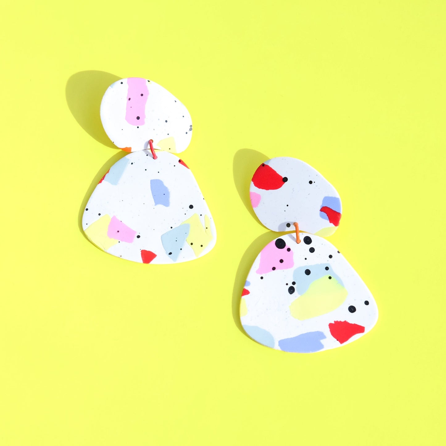 Gaia Statement Earrings in colorful paint splatter #color_paint-splatter