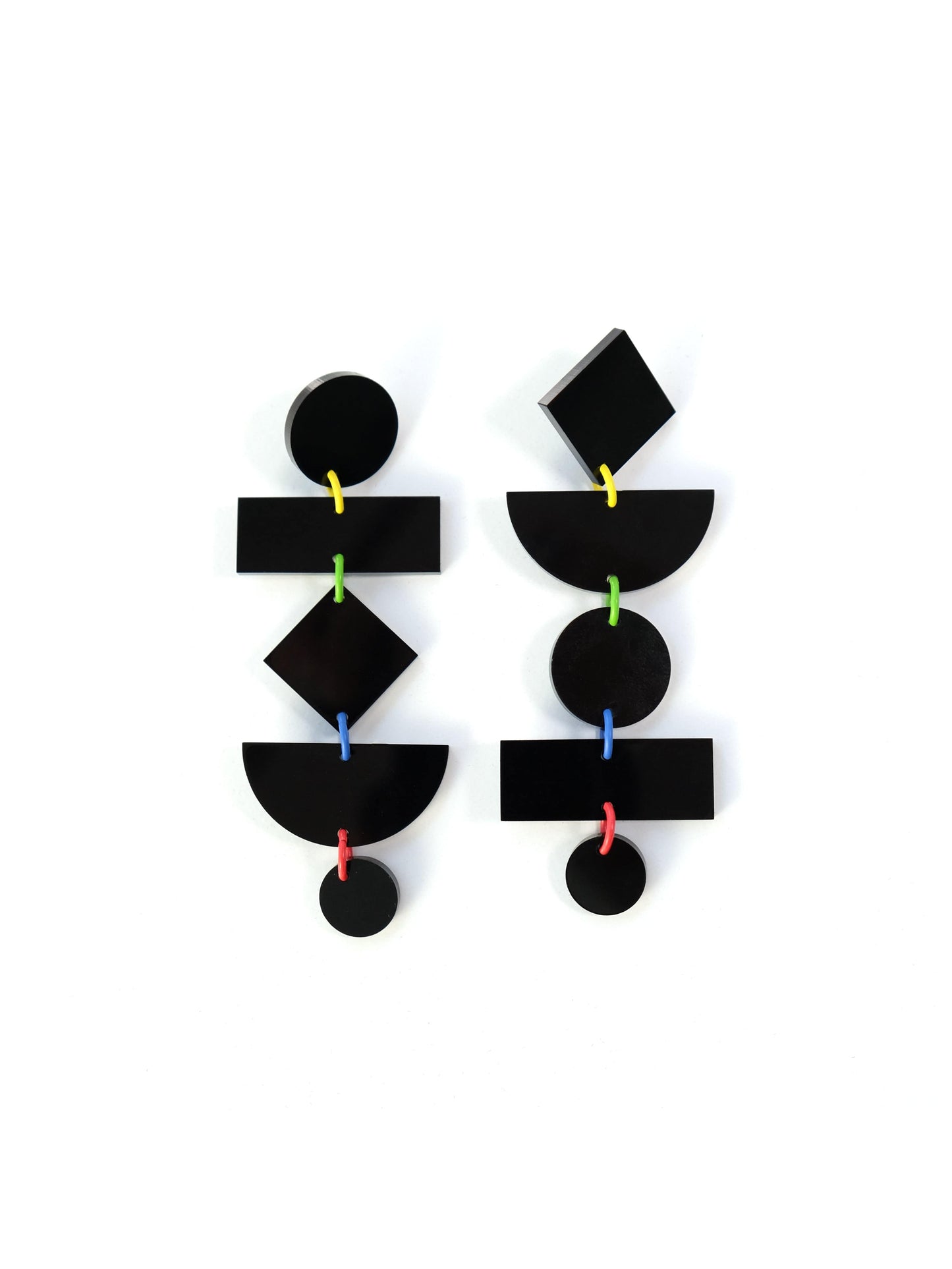 Geometric dangly statement earrings