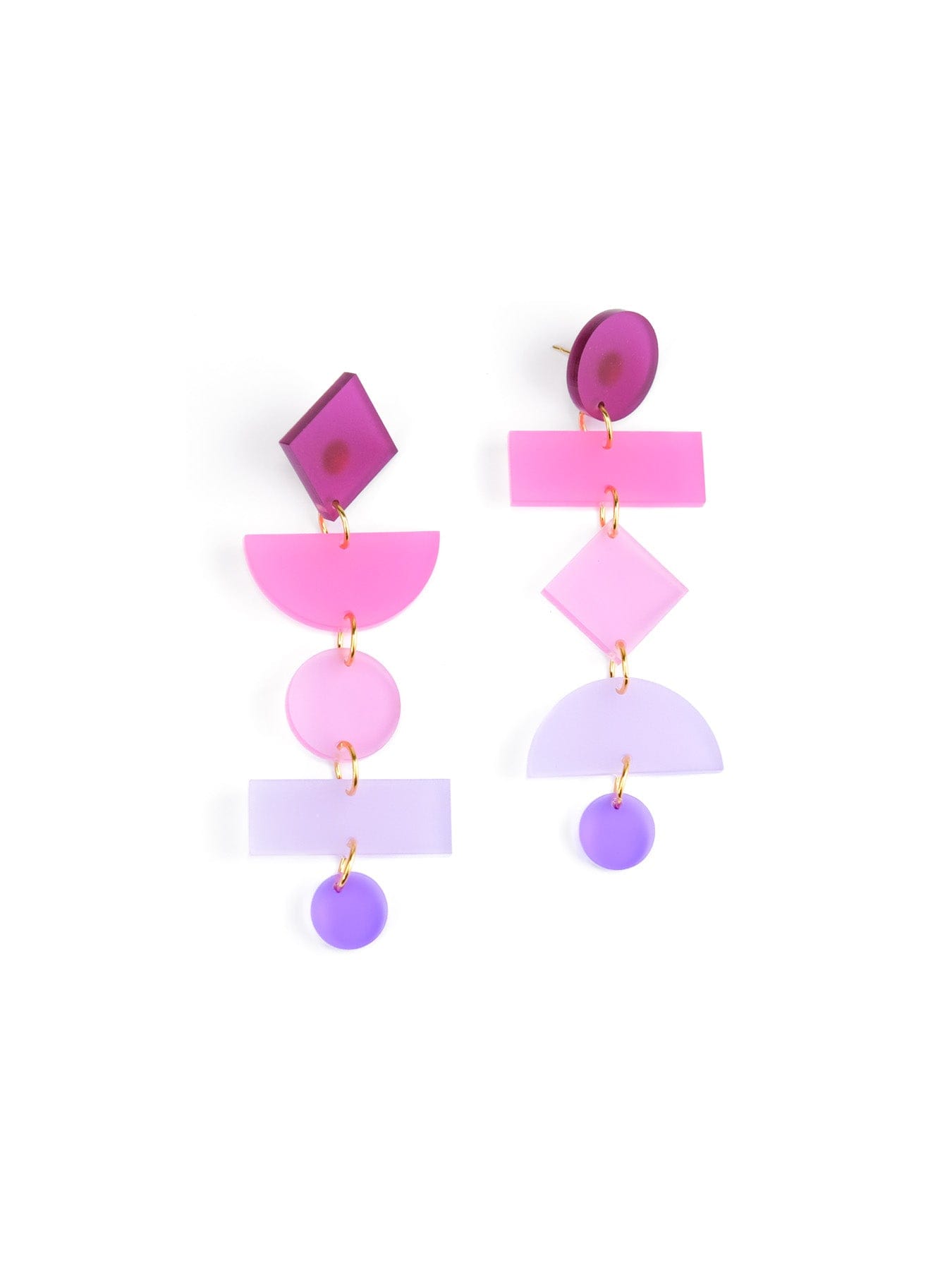 Geometric dangly statement earrings