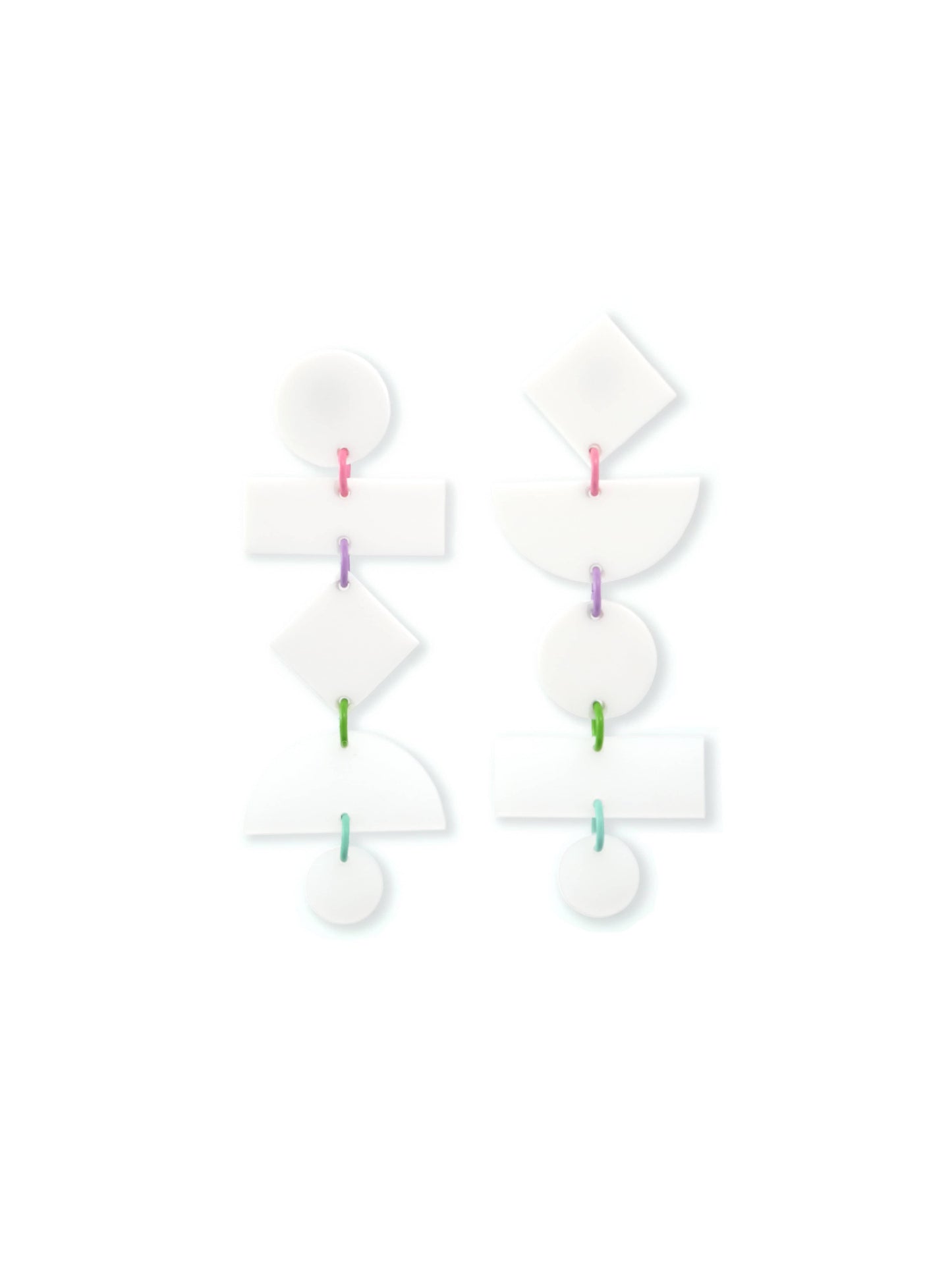 Geometric dangly statement earrings