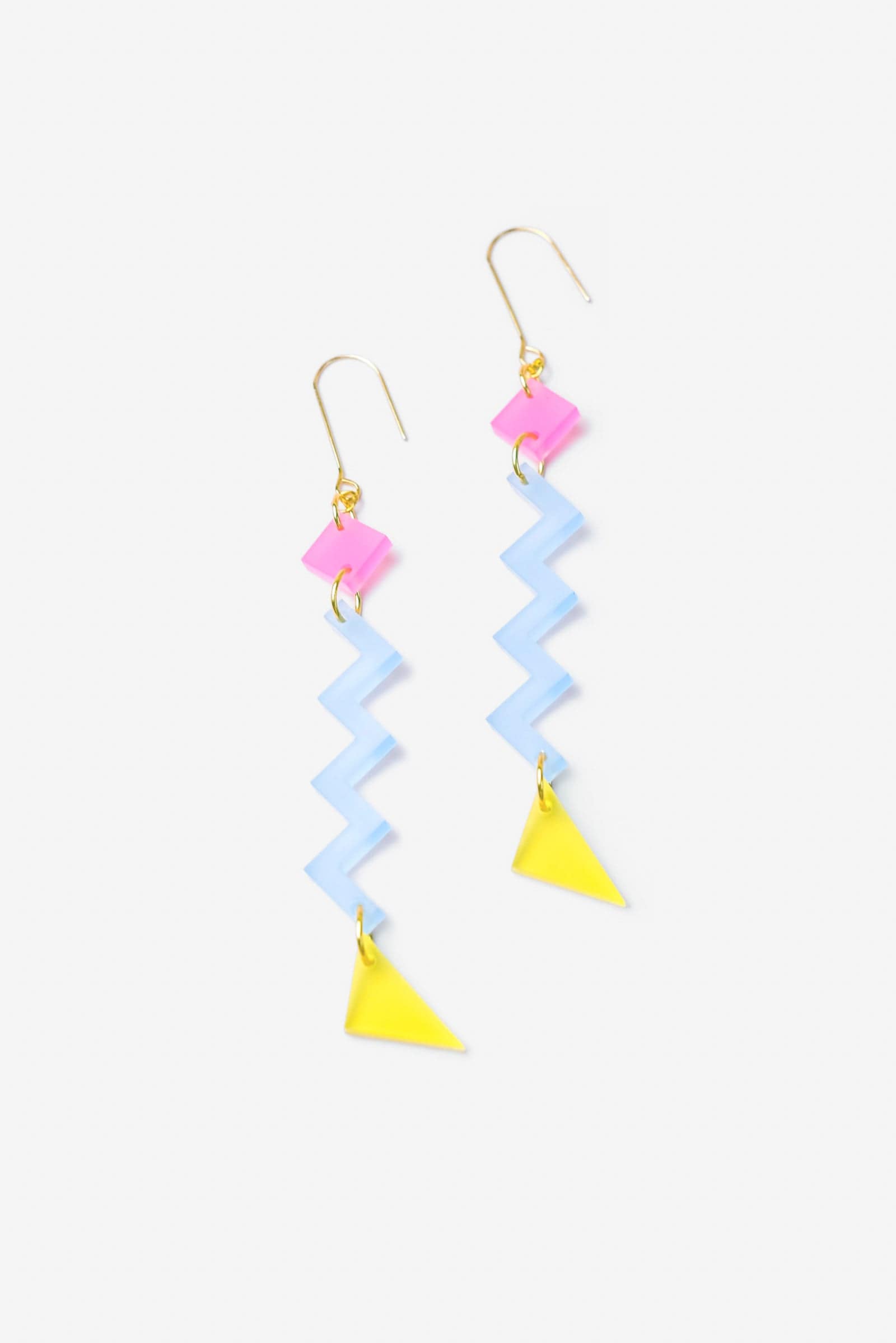 Geometric Zig Zag retro dangly earrings
