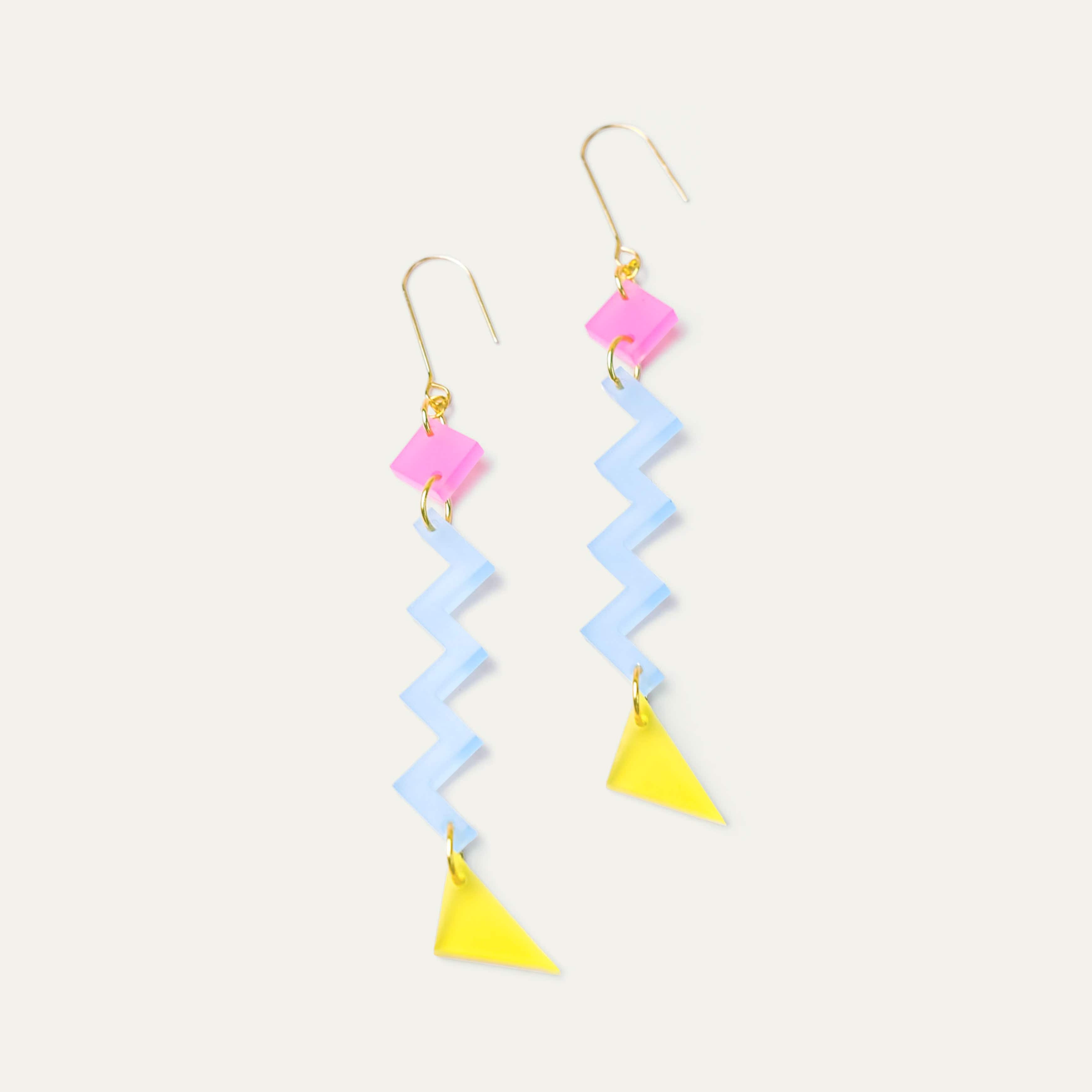Geometric Zig Zag dangly Earrings #color_80s