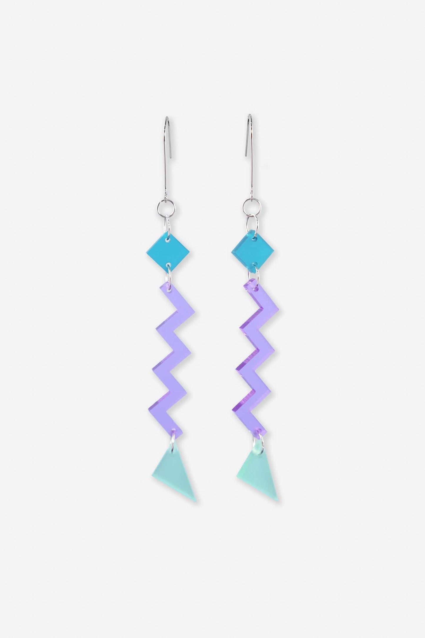 Geometric Zig Zag retro dangly earrings