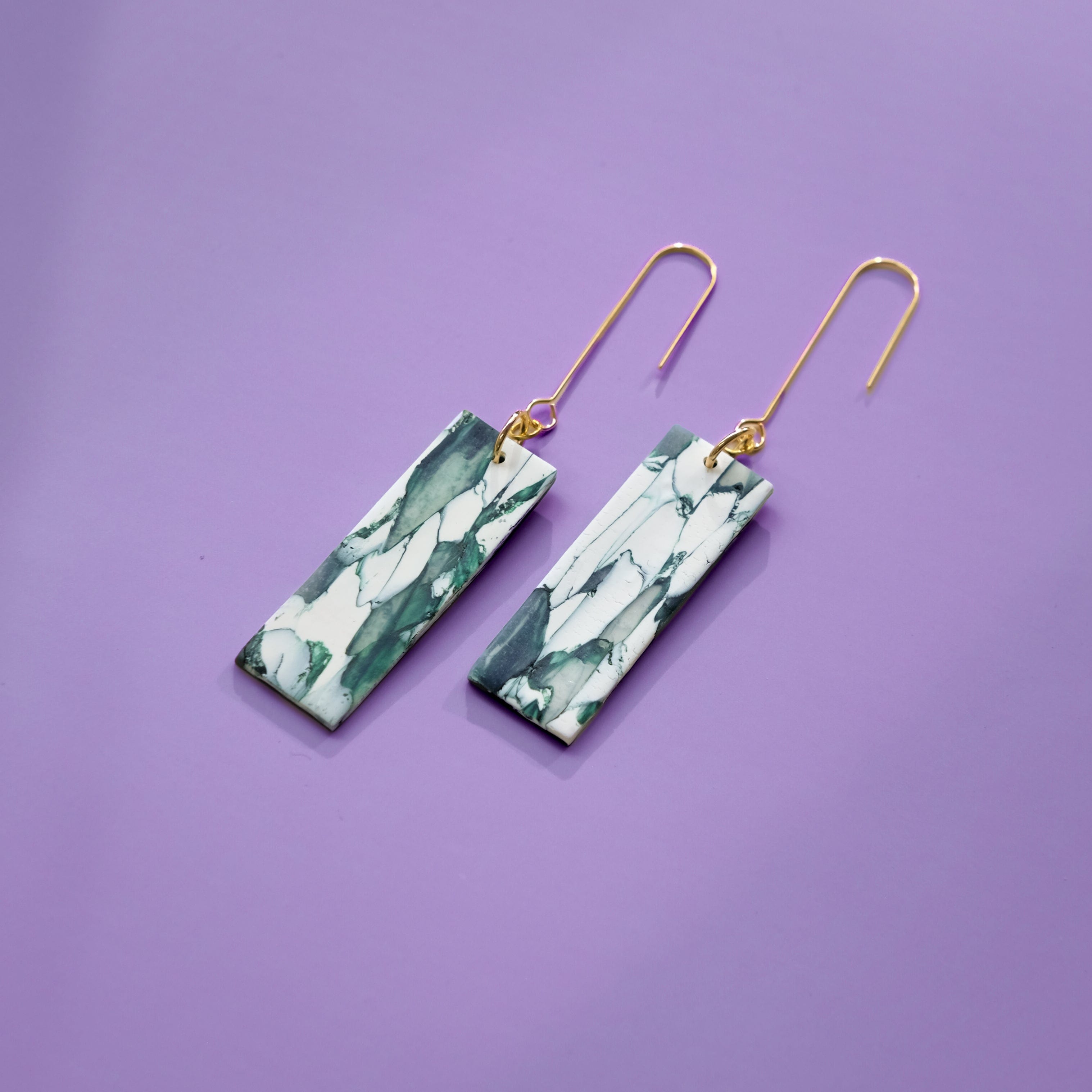 Giulia Dangles Earrings #color_forest-marble
