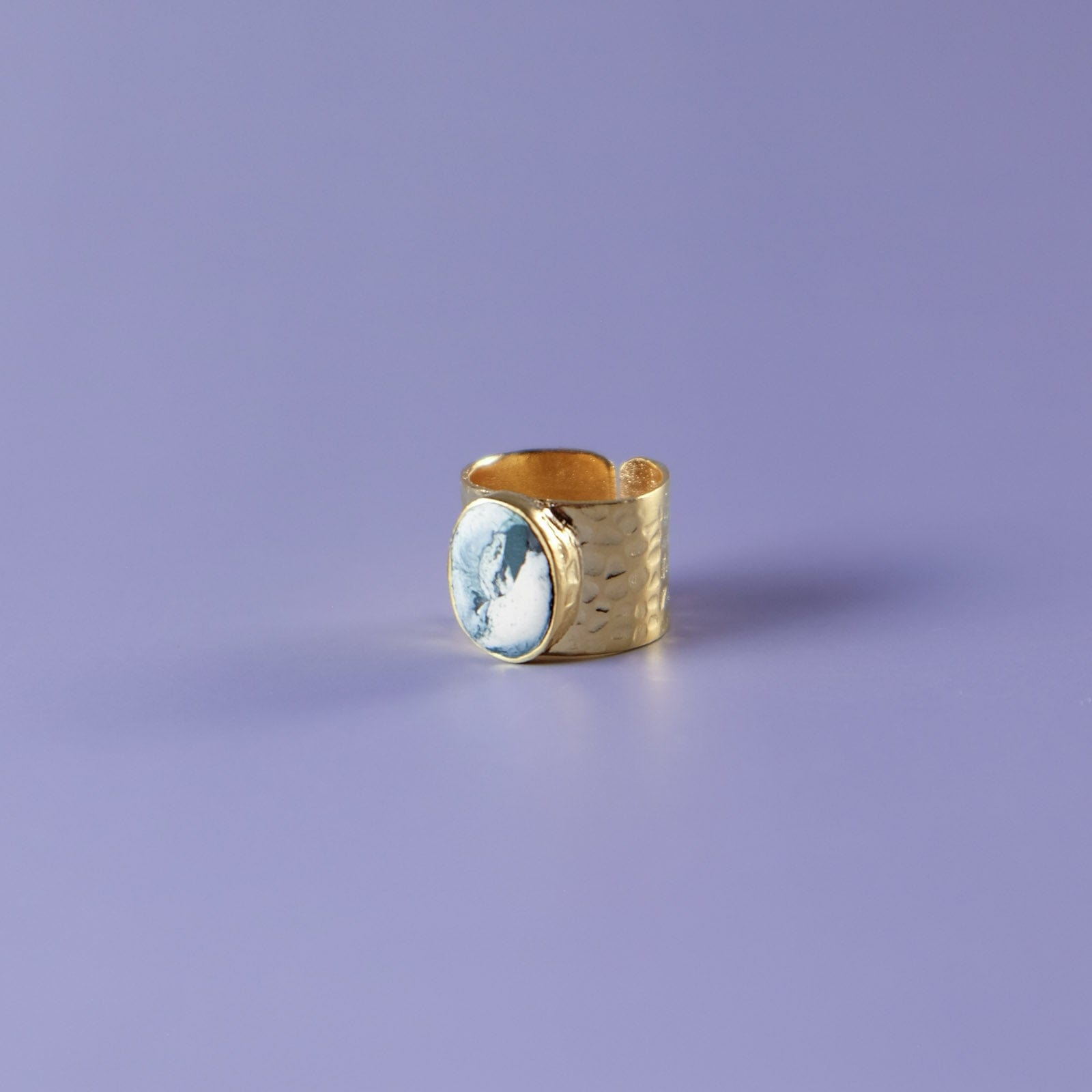 Hammered Ring #color_forest-marble