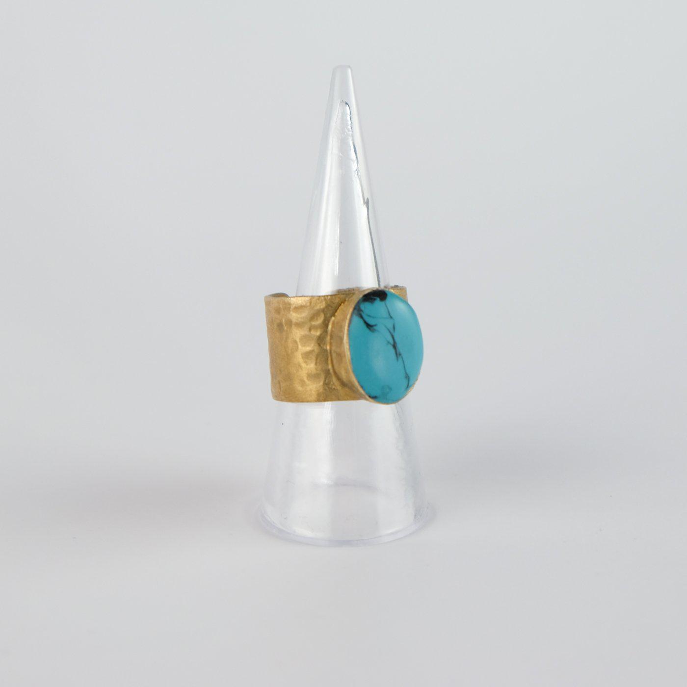 Hammered Ring #color_turquoise