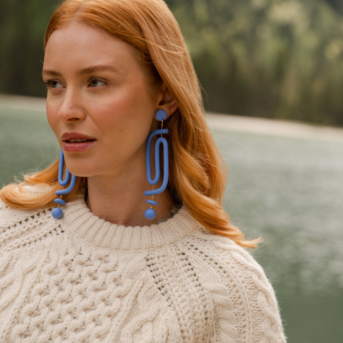 Labyrinth dangly statement earrings