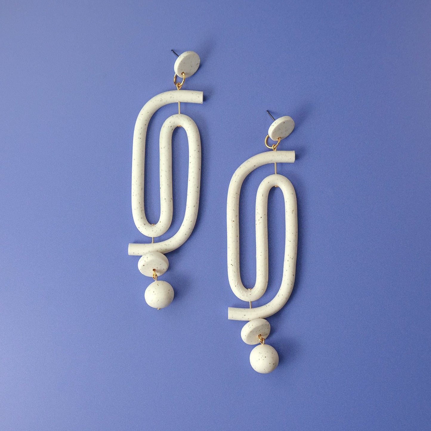 Labyrinth dangly statement earrings. A striking and unique earring for the bold and vibrant personality. Hand-made in NYC #color_granite