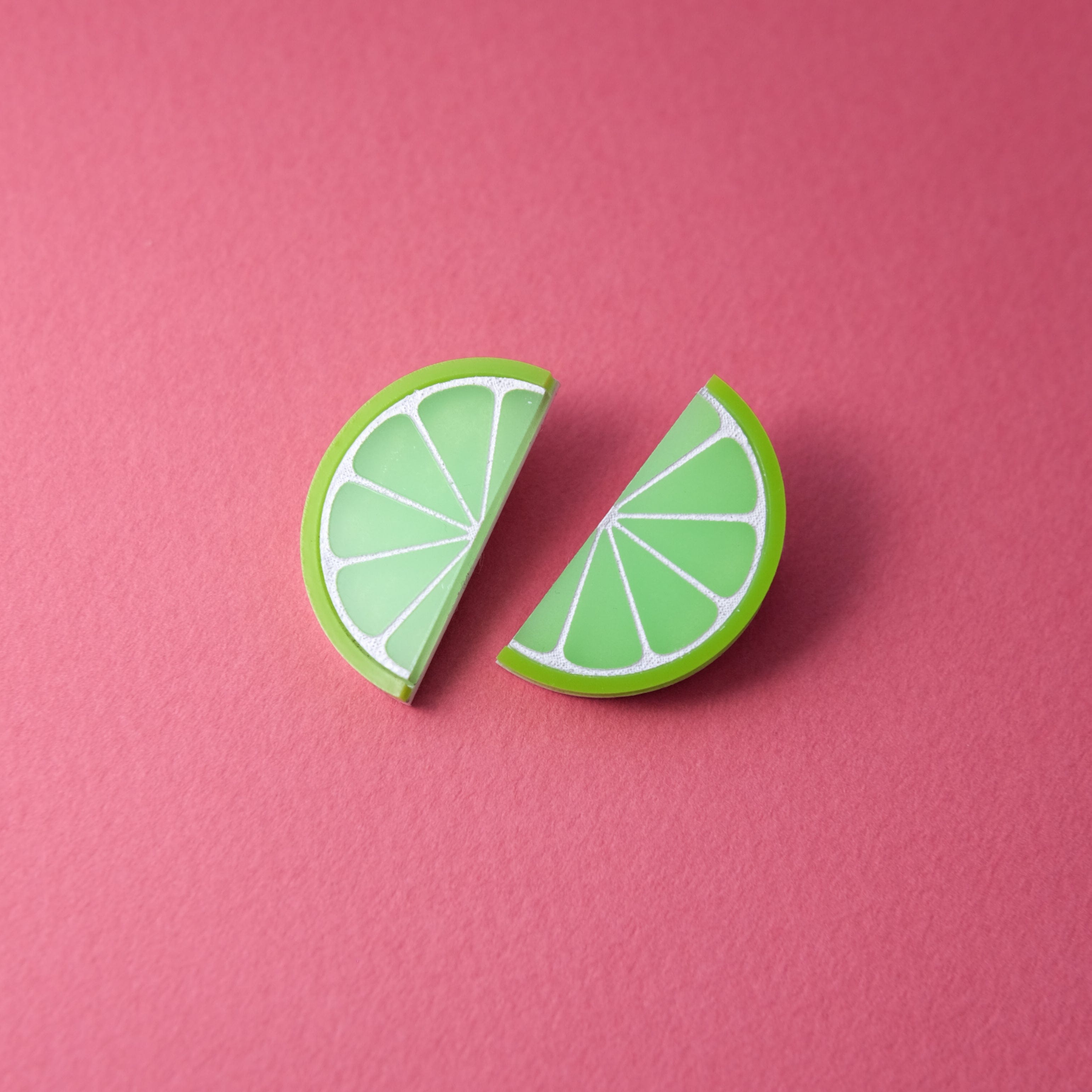 Lime fruit stud earrings