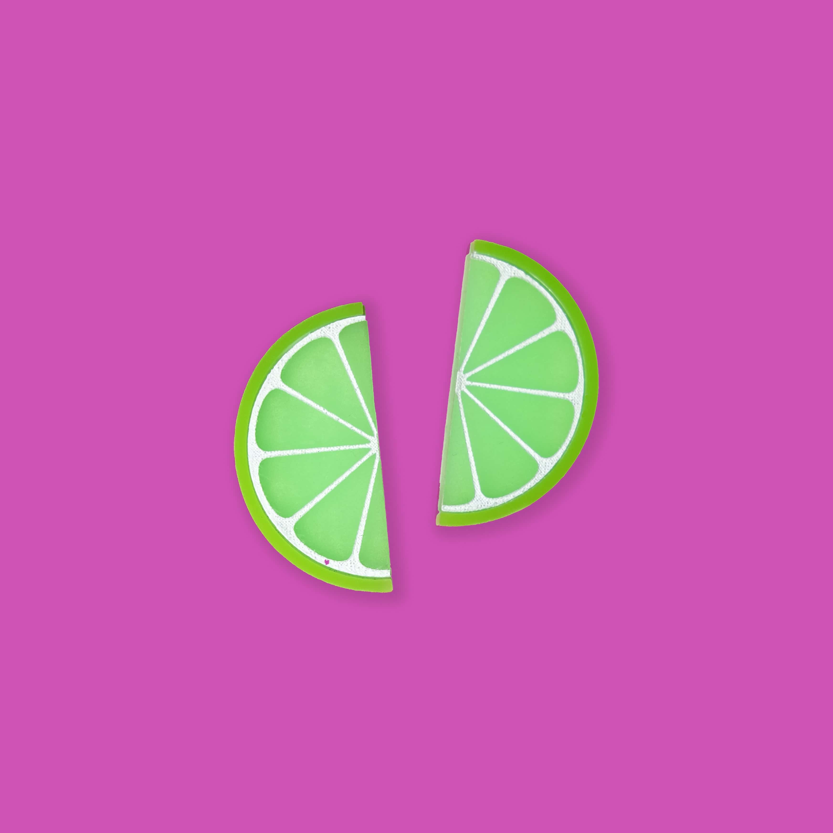 Lime fruit stud earrings