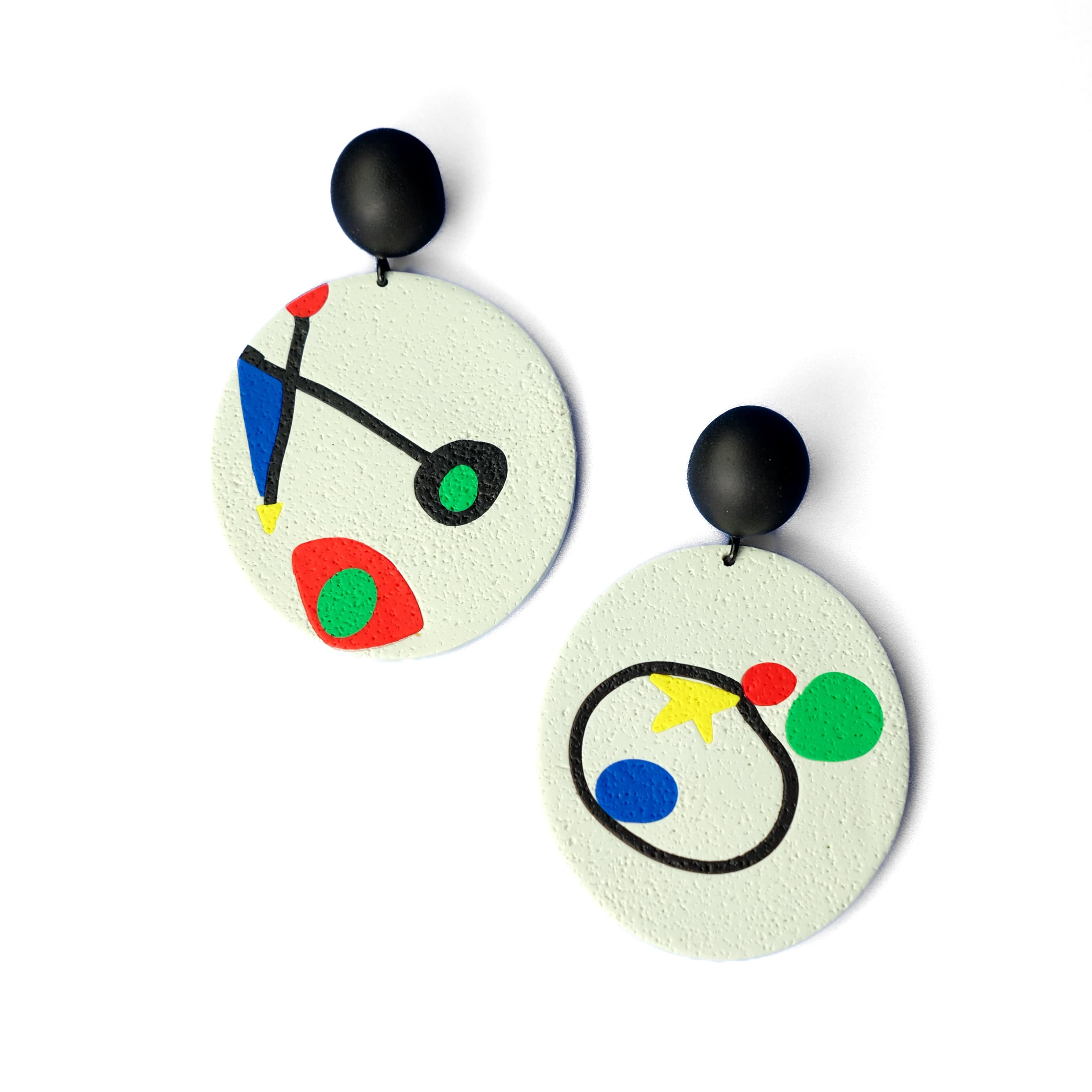 Miro artwork inspired statement earrings