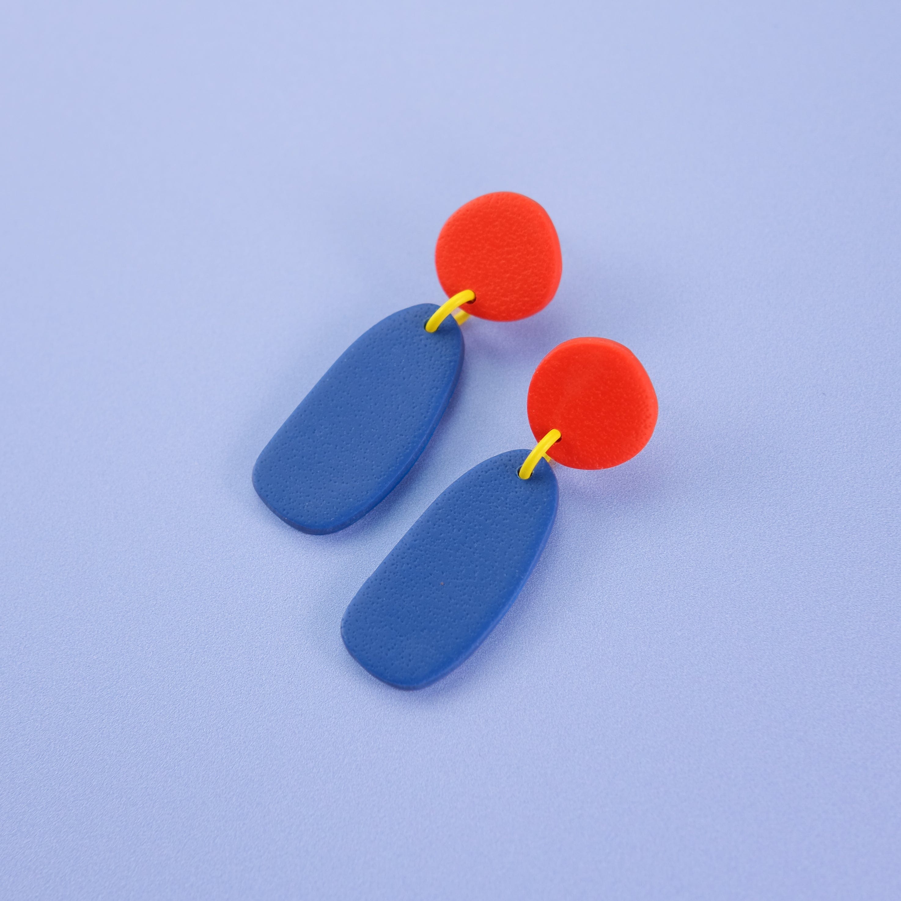 Artsy Miro inspired lightweight dangly earrings #color_blue