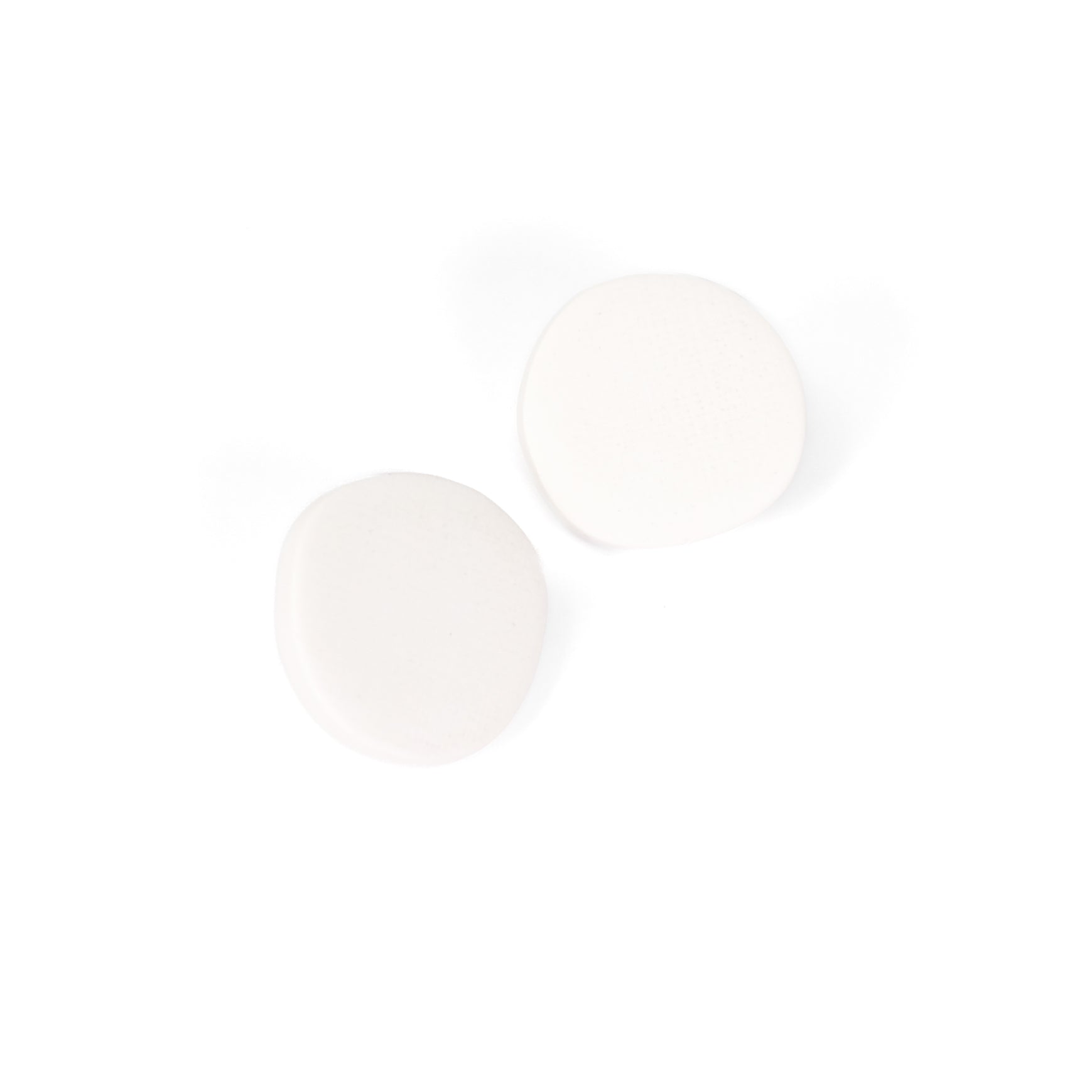 Miro inspired organic round shaped studs with canvas texture in white #color_white