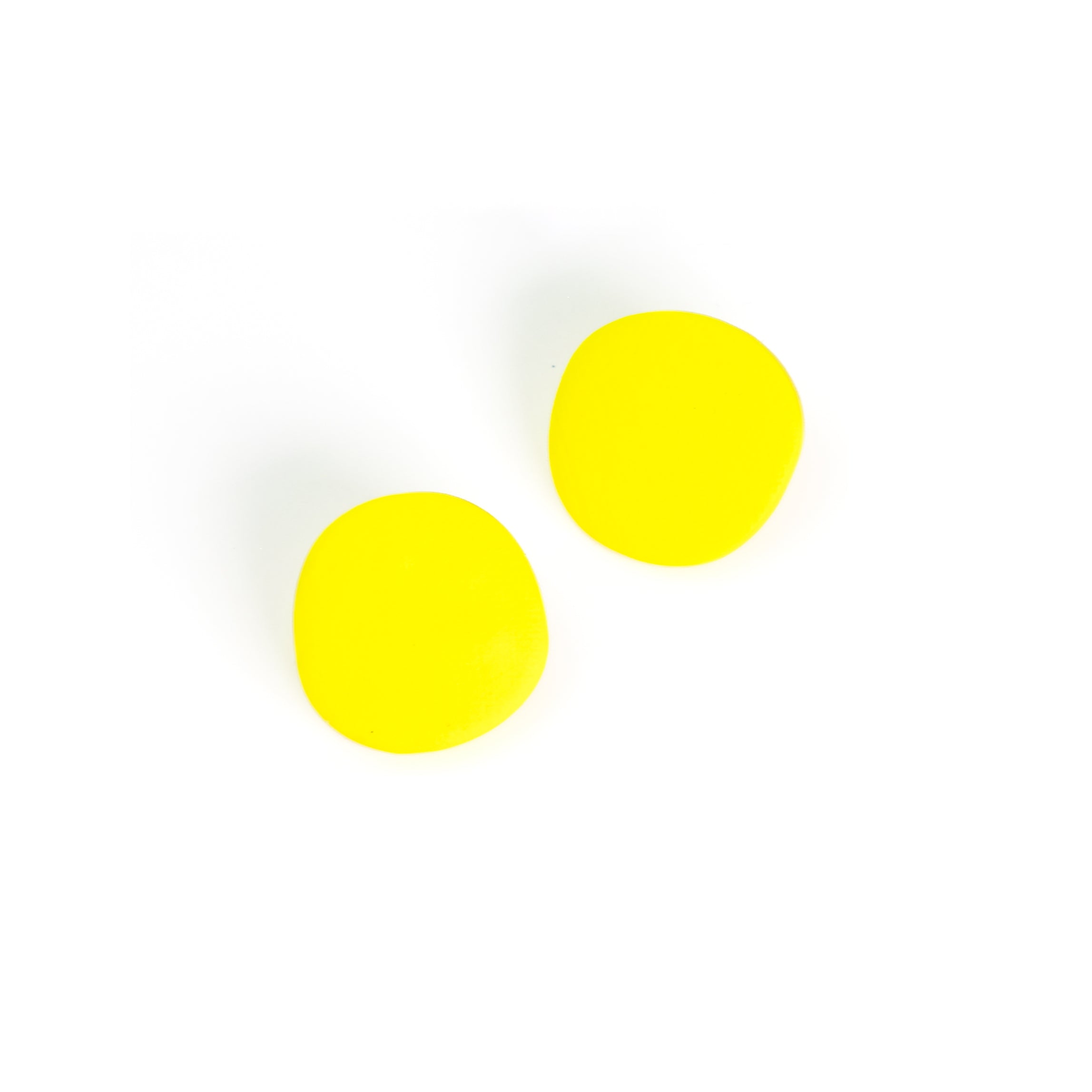 Miro inspired organic round shaped studs with canvas texture in yellow #color_yellow