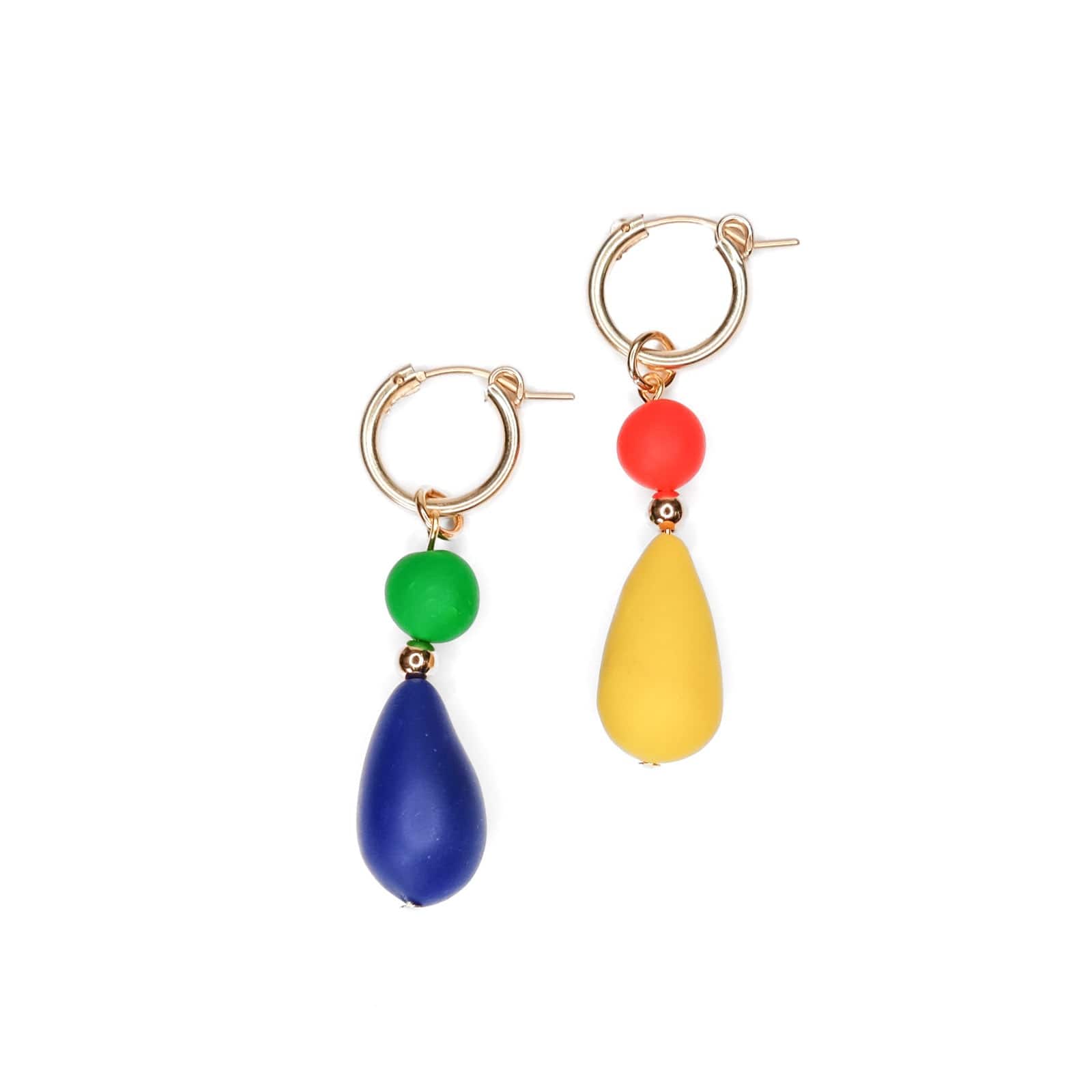 Mismatched Color Blocked Earring Charm Set