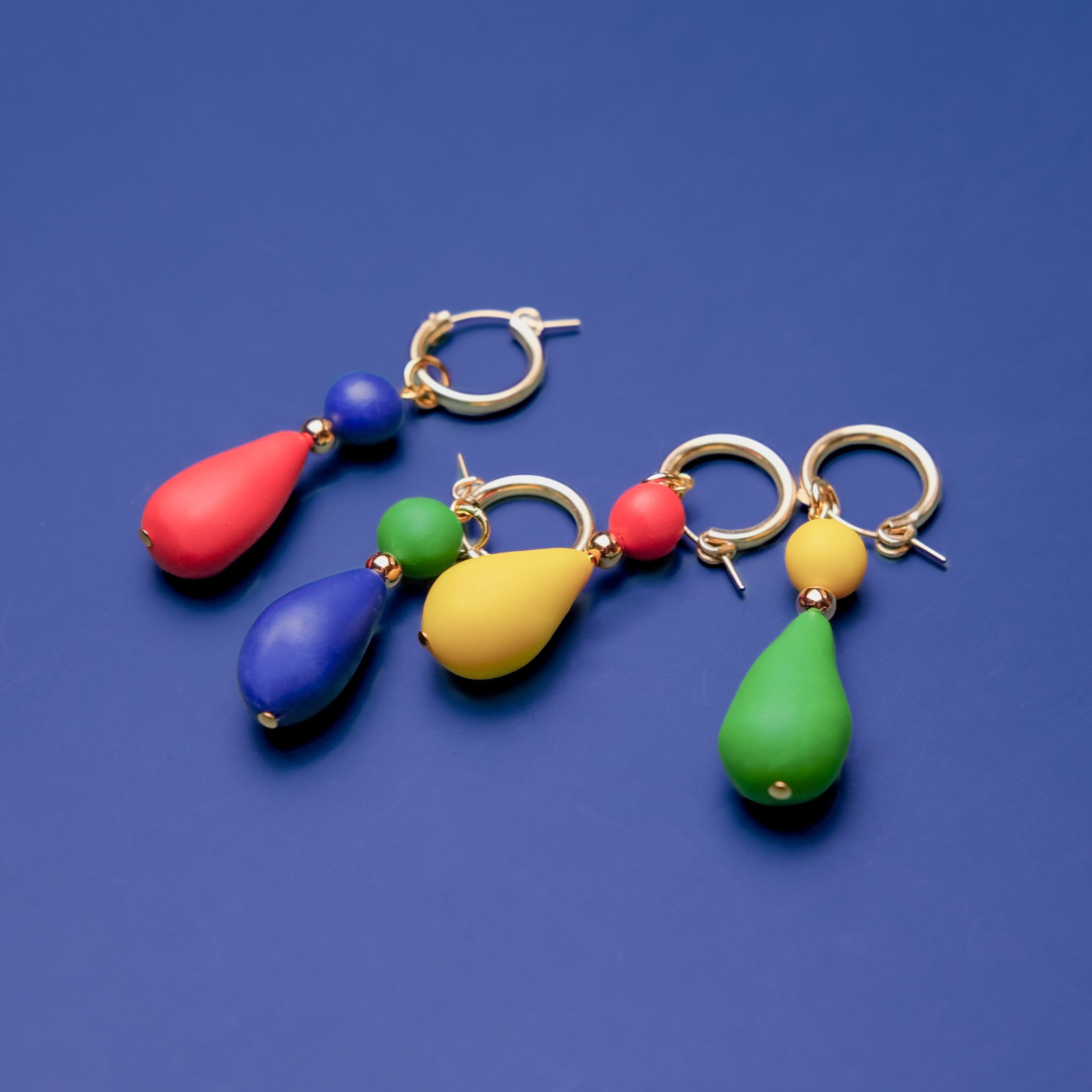 Mismatched Color Blocked Earring Charm SetMismatched Color Blocked Earring Charm Set