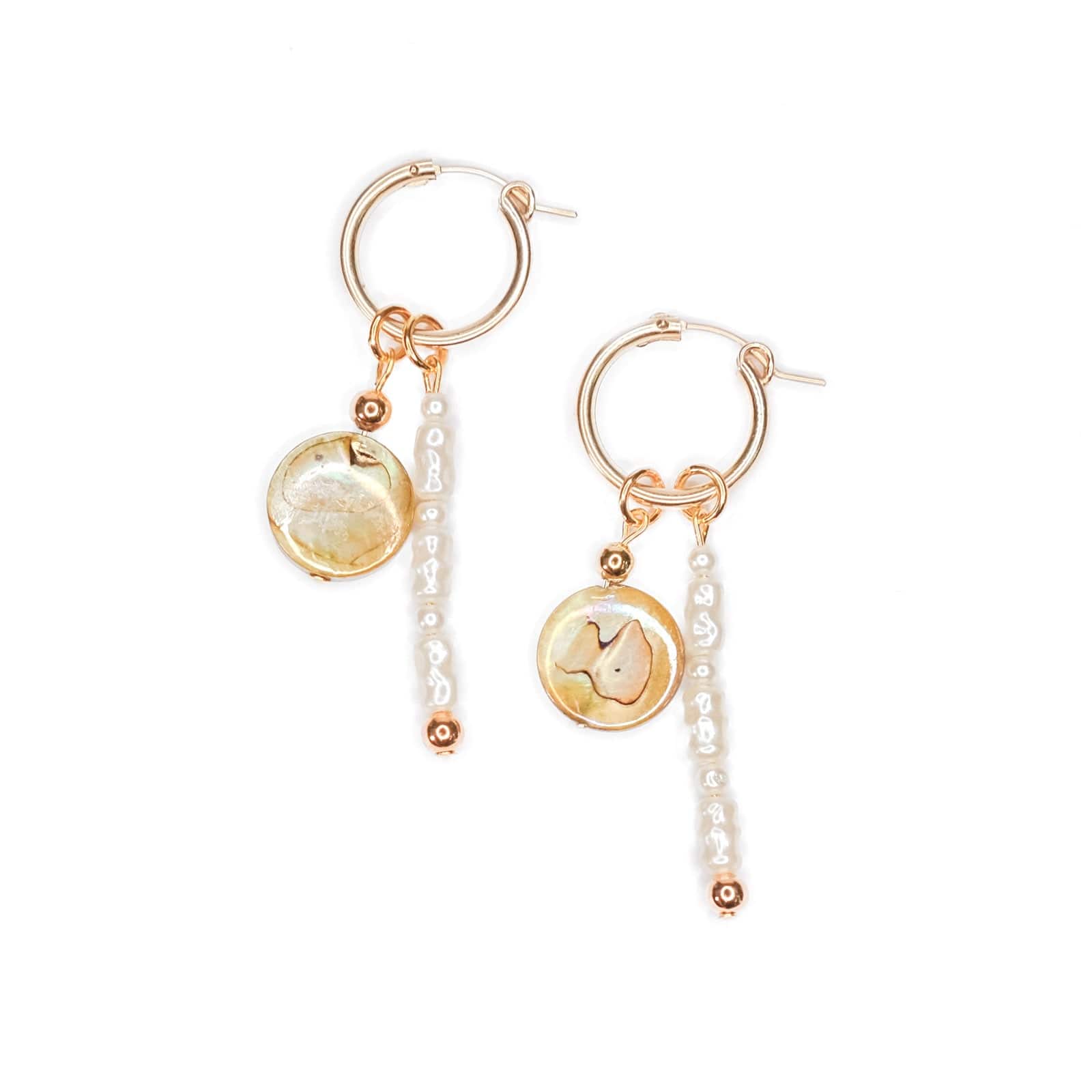 pearl drop hoop charm earrings #style_set-3