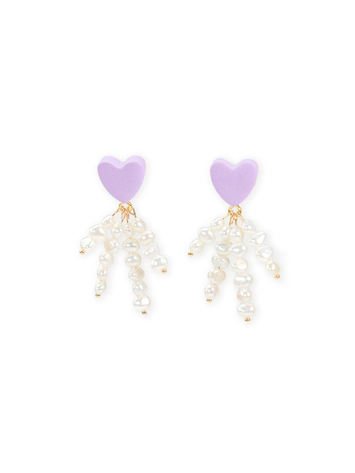Pink hearts meet lustrous pearl tassels for a sweet, romantic look that still feels polished #color_pink