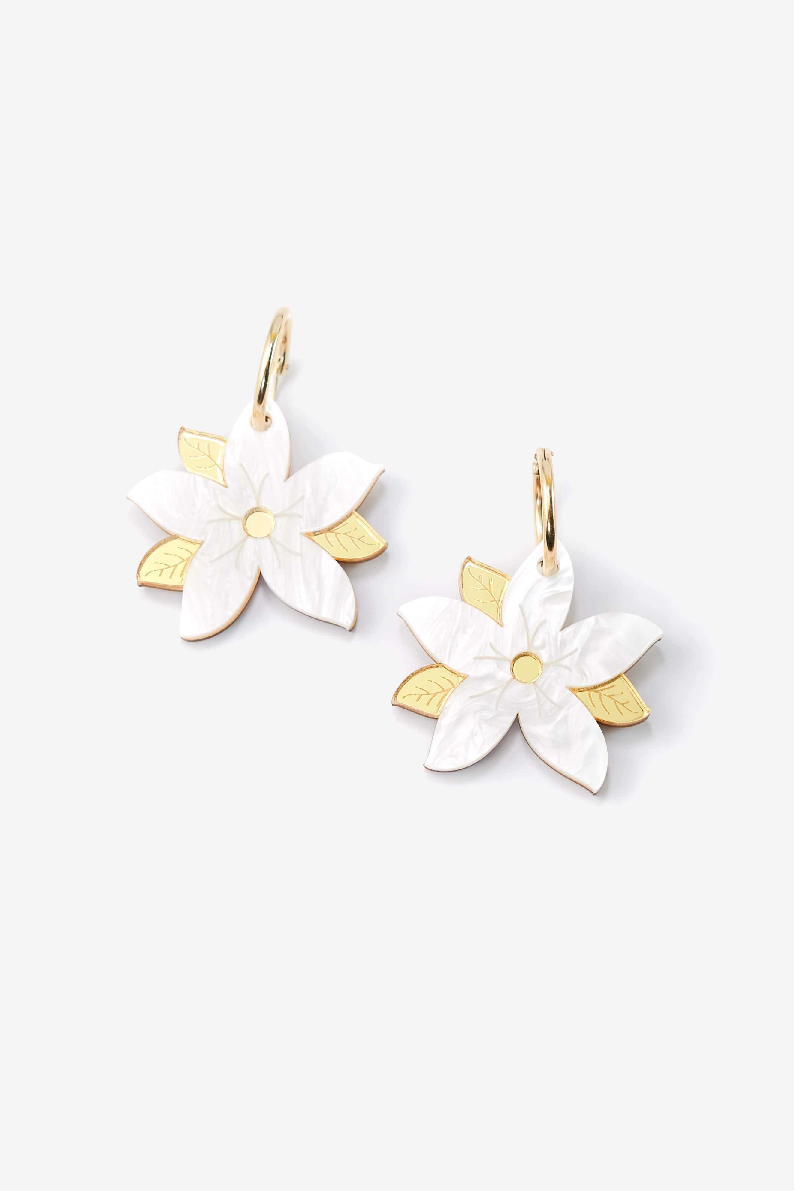 Sampaguita gold-filled hoop earrings