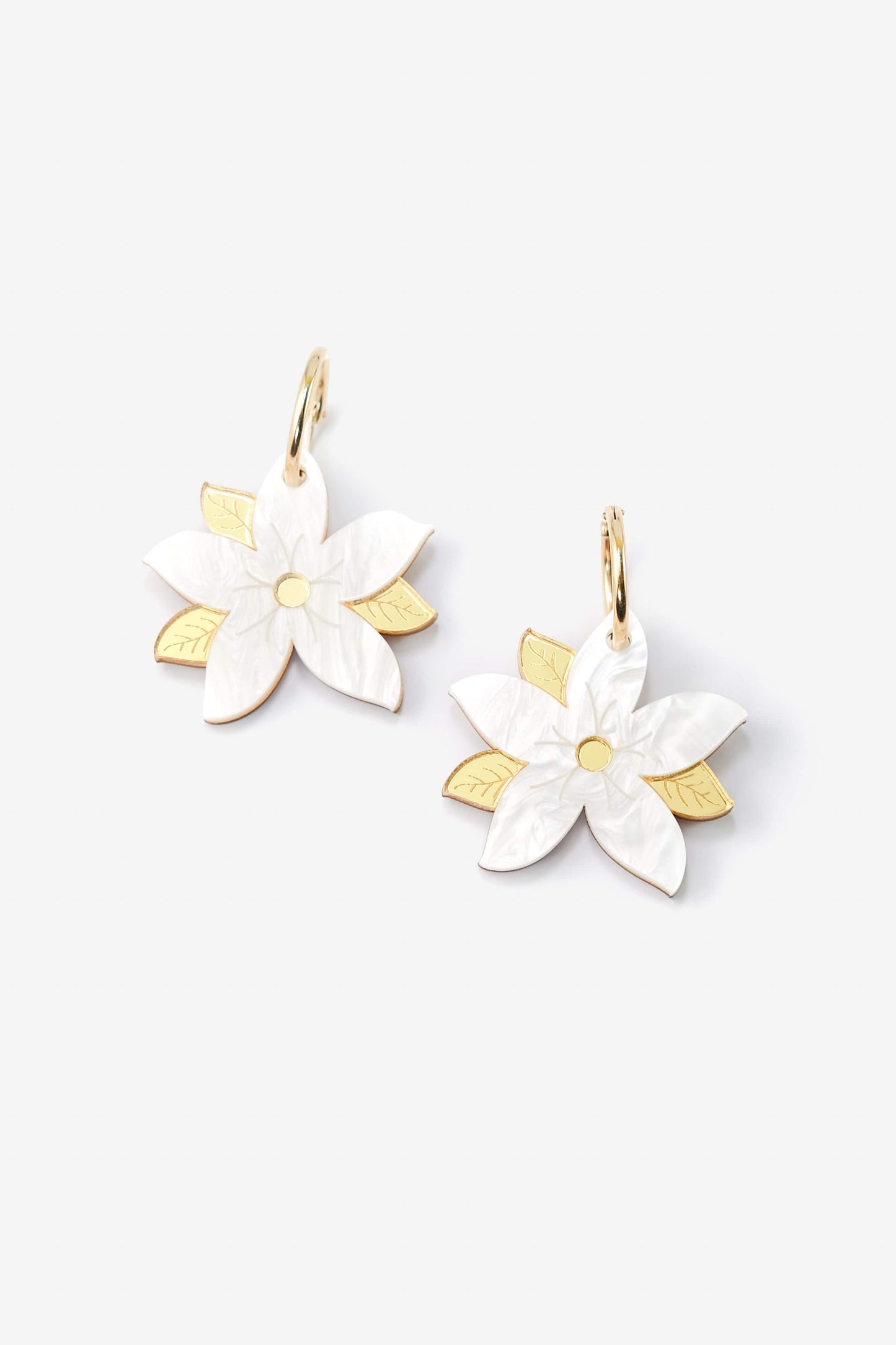 Sampaguita gold-filled hoop earrings